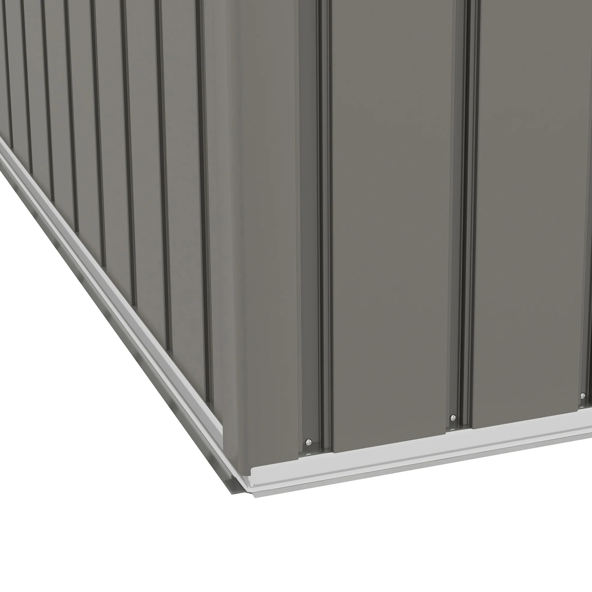 Outsunny 8 x 6ft Garden Storage Shed w/ Double Sliding Door Outdoor Light Grey - Image 9