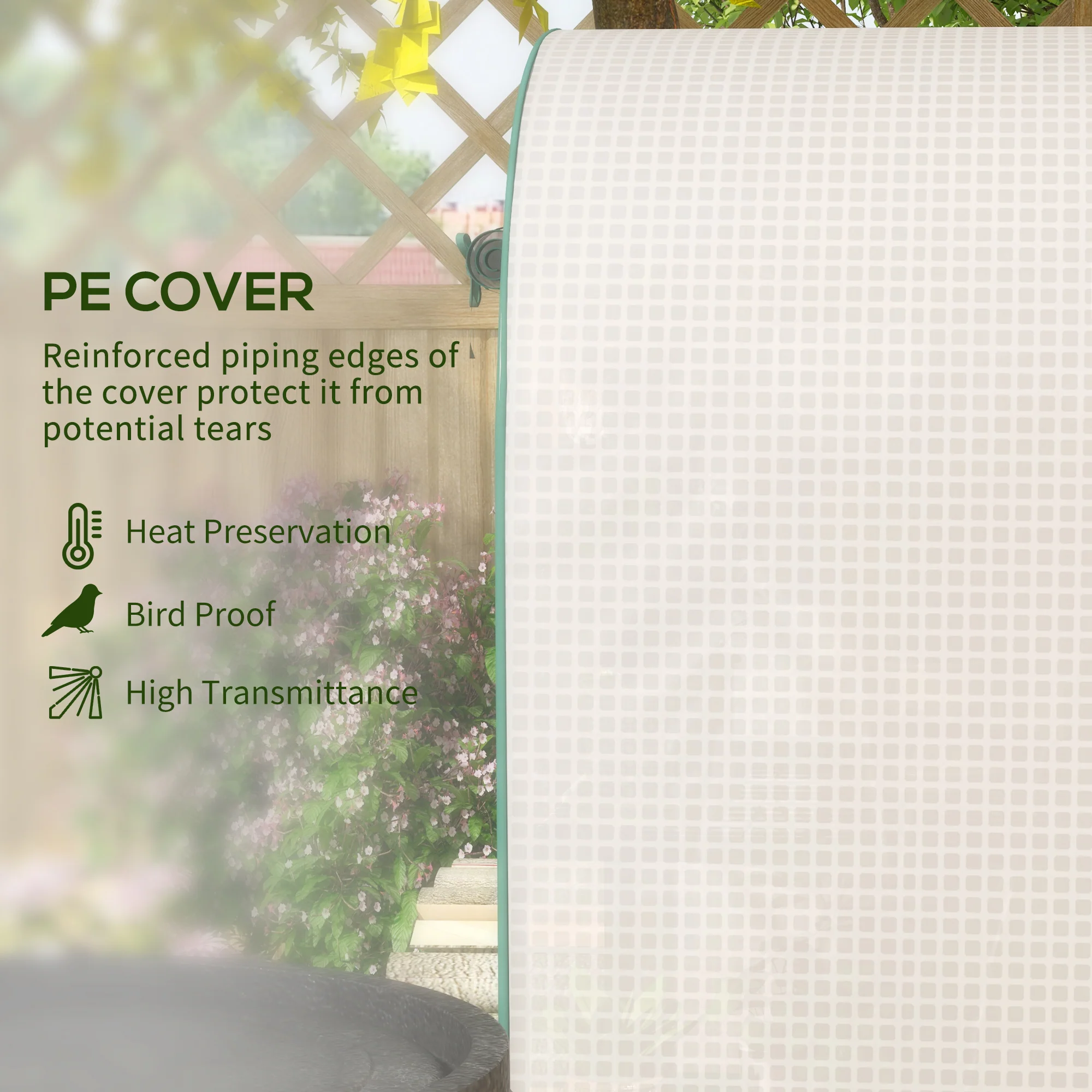 Outsunny 80 x 49 x 160cm Mini Greenhouse Portable Green House with Shelf White - Image 3