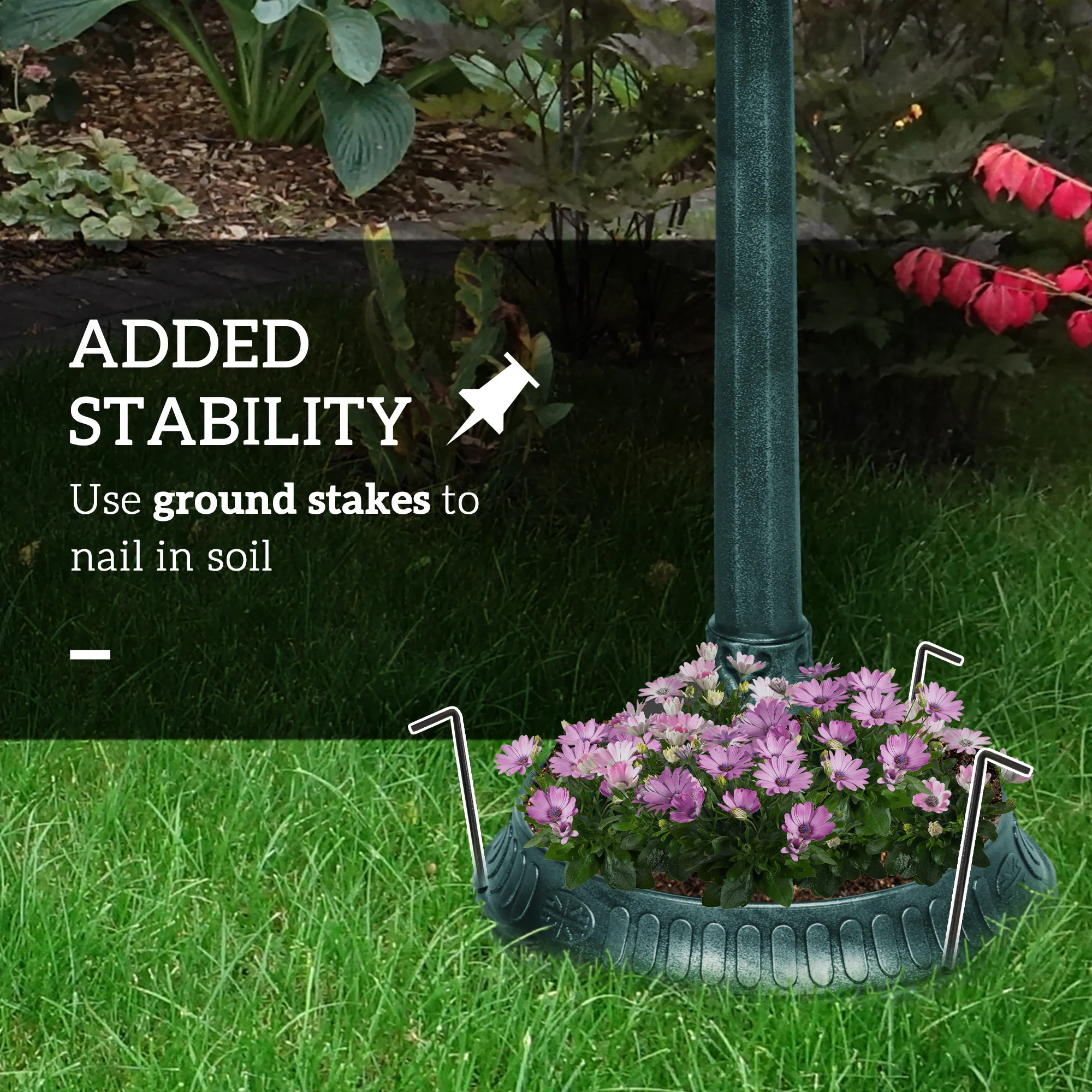 Outsunny 81cm Tall Bird Bath With 2 Decorative Birds For Garden - Image 7