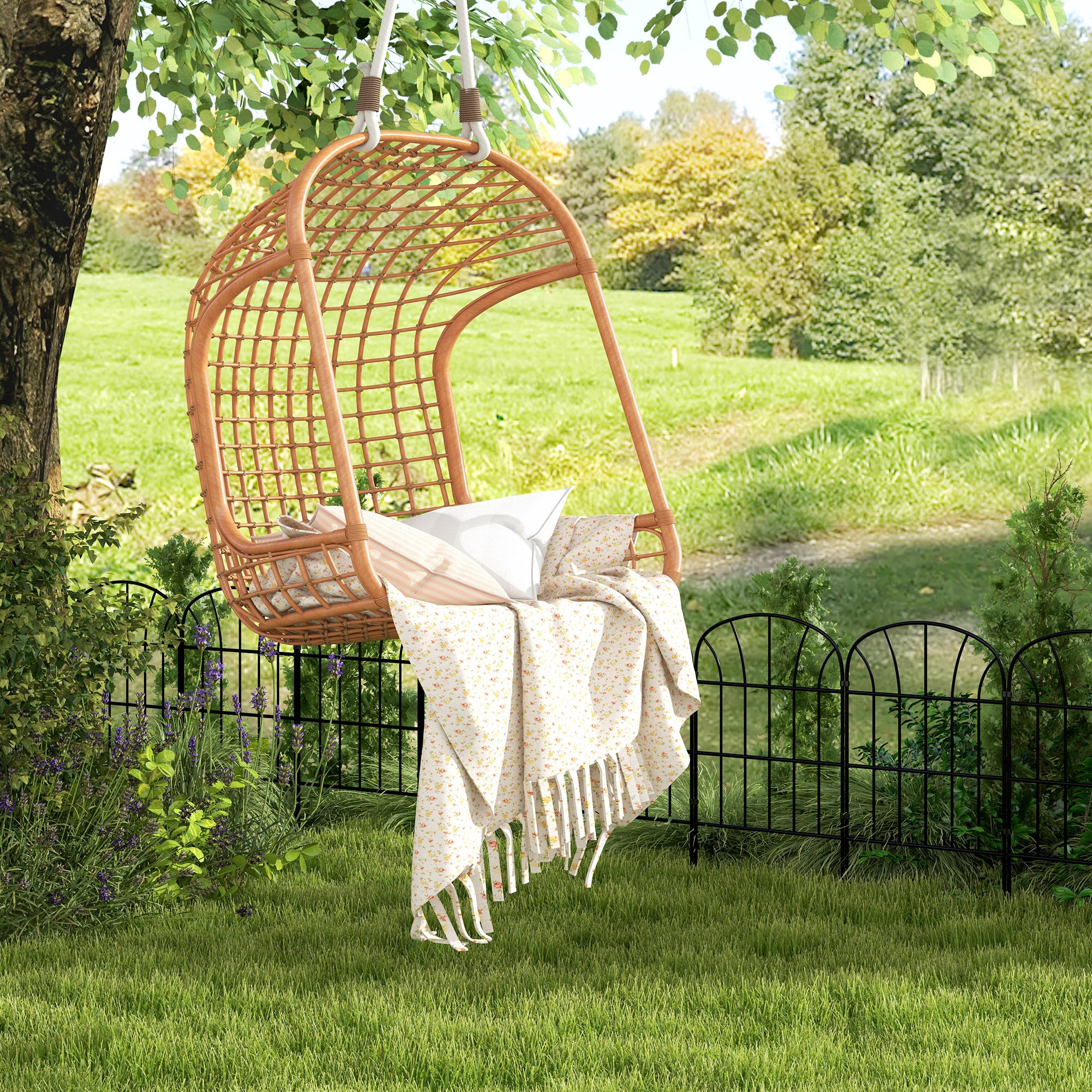 Outsunny 8PCs Decorative Garden Fencing 24in x 8.7ft Metal Border Edging - Image 7