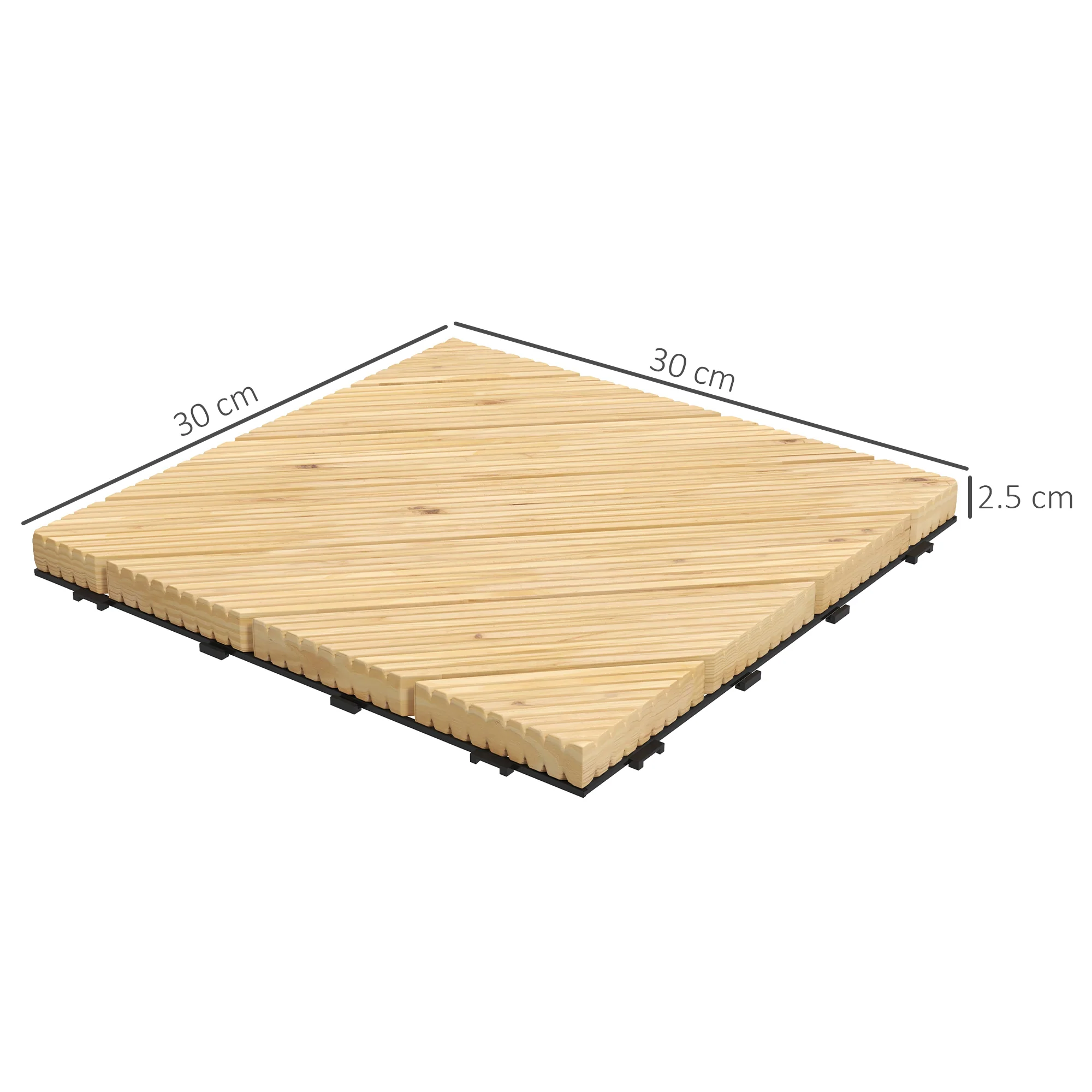 Outsunny 9 Pcs Interlocking Flooring Tiles for Patio, Balcony, Hot Tub, Yellow - Image 5