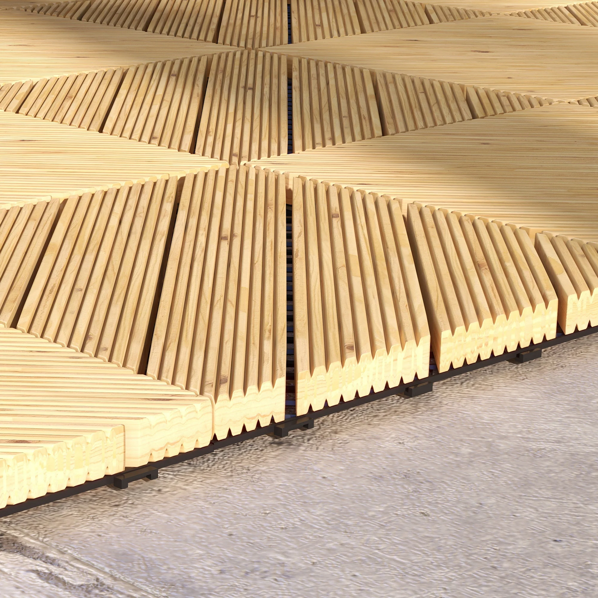 Outsunny 9 Pcs Interlocking Flooring Tiles for Patio, Balcony, Hot Tub, Yellow - Image 9