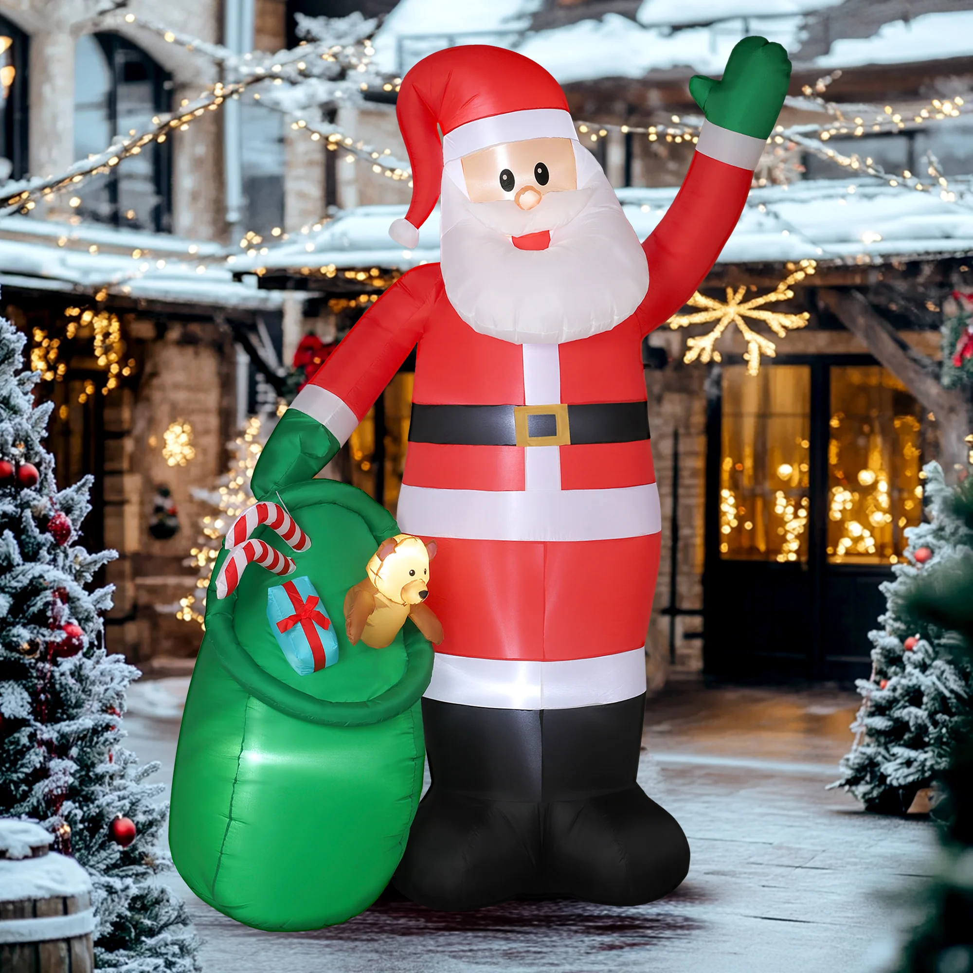 Outsunny 9ft Giant Christmas Blow Up Decoration with Built-in LED Lights - Image 2