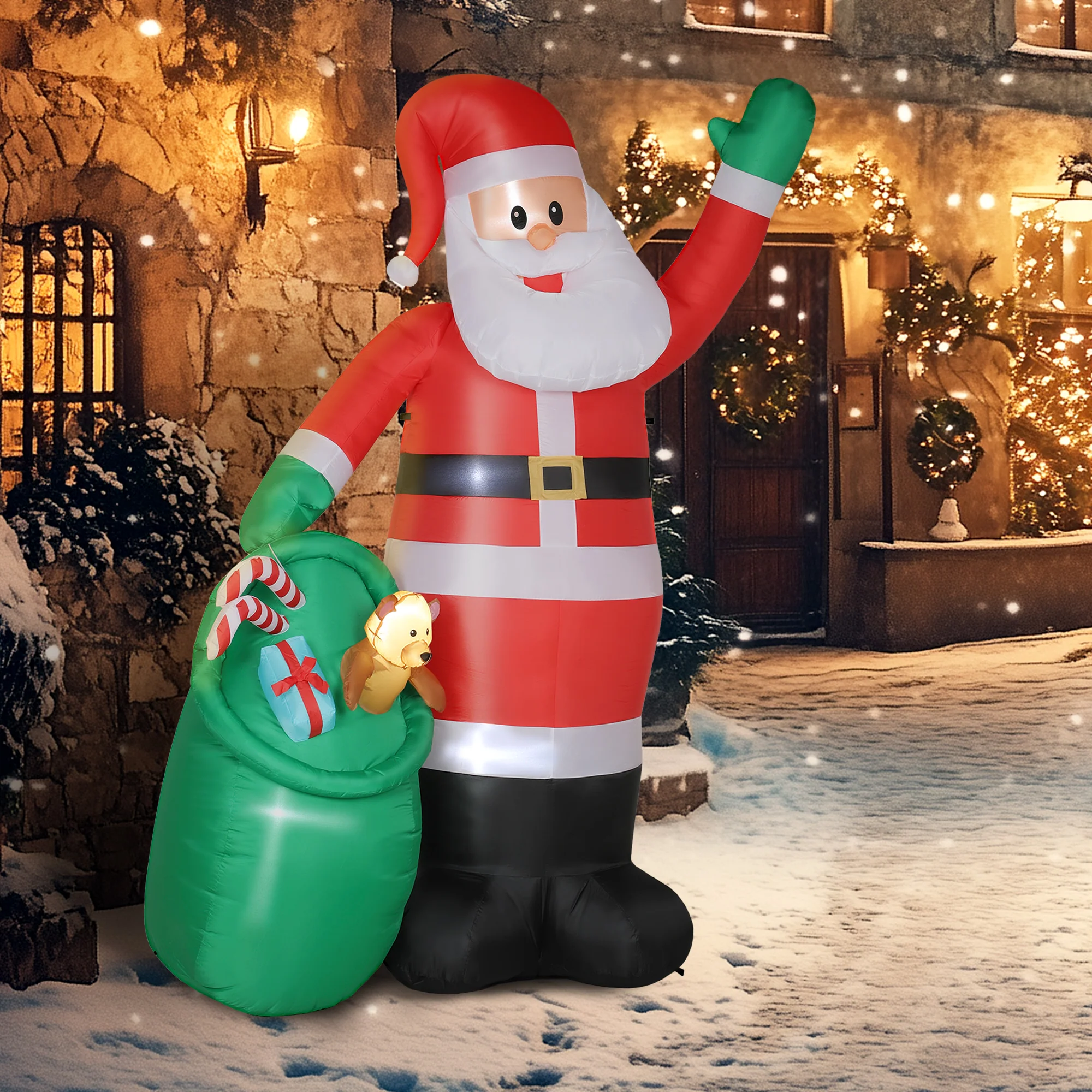 Outsunny 9ft Giant Christmas Blow Up Decoration with Built-in LED Lights - Image 7