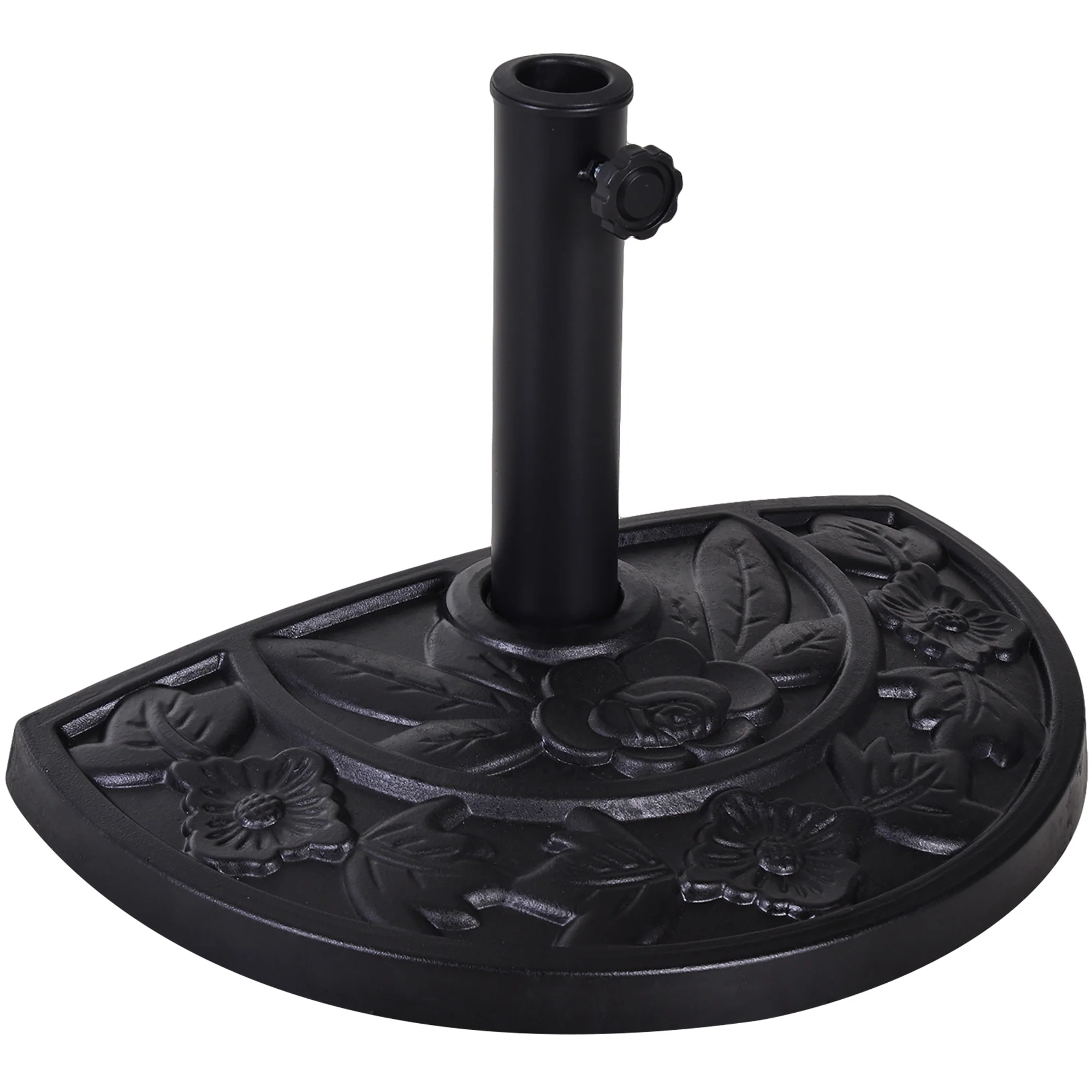 Outsunny 9kg Half Round Parasol Umbrella Base Resin Outdoor Garden Furniture