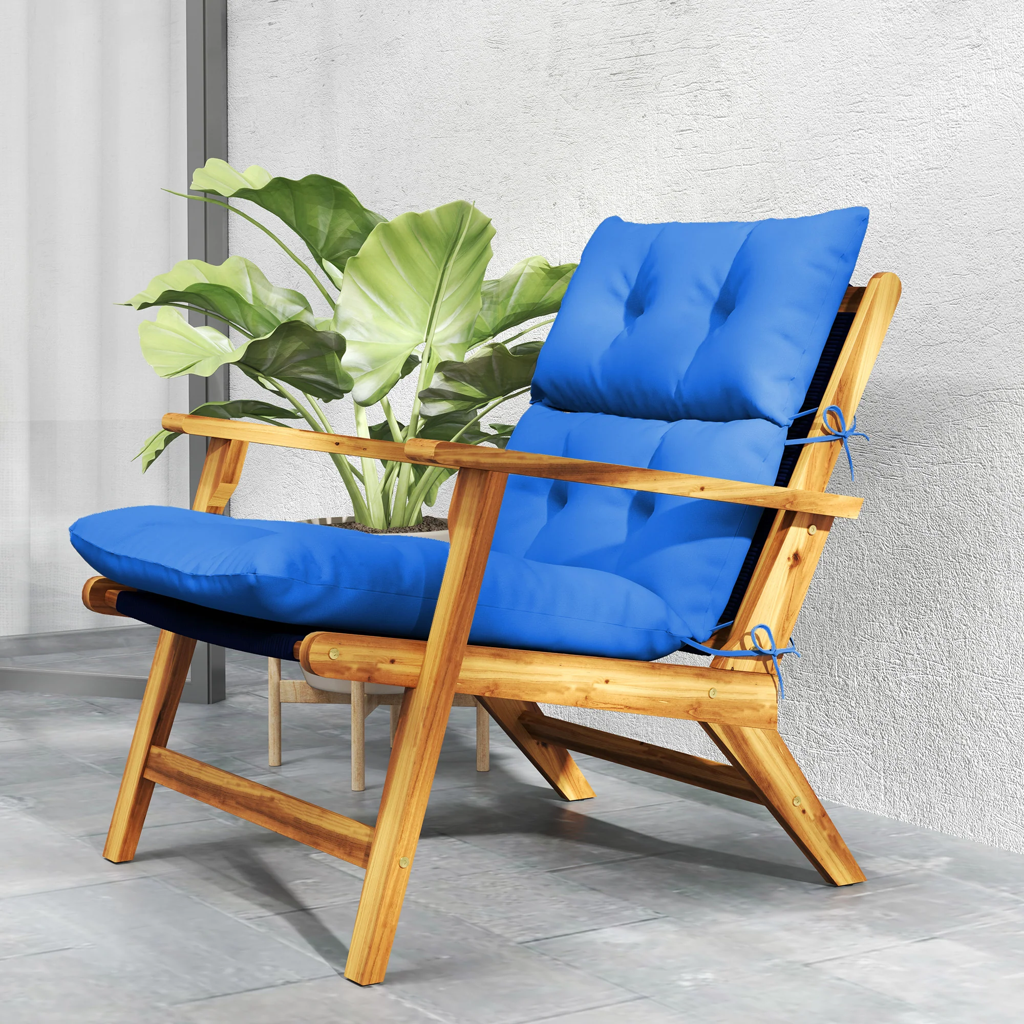 Outsunny Adirondack Chair Cushion Rocking Chair Cushion W/ Ties - Image 18