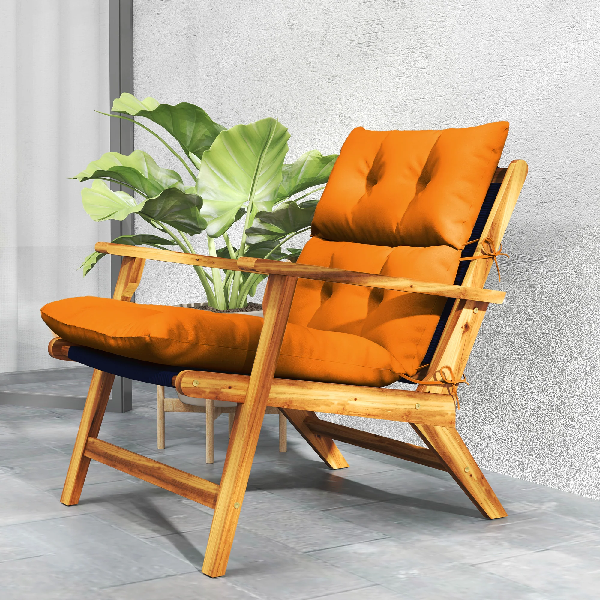 Outsunny Adirondack Chair Cushion Rocking Chair Cushion W/ Ties - Image 36