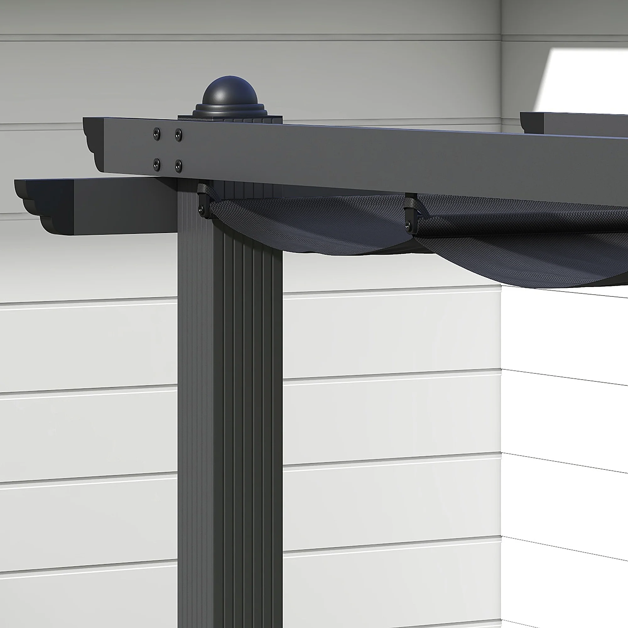 Outsunny Aluminium Pergola with Retractable Roof, Garden Gazebo Canopy - Image 8