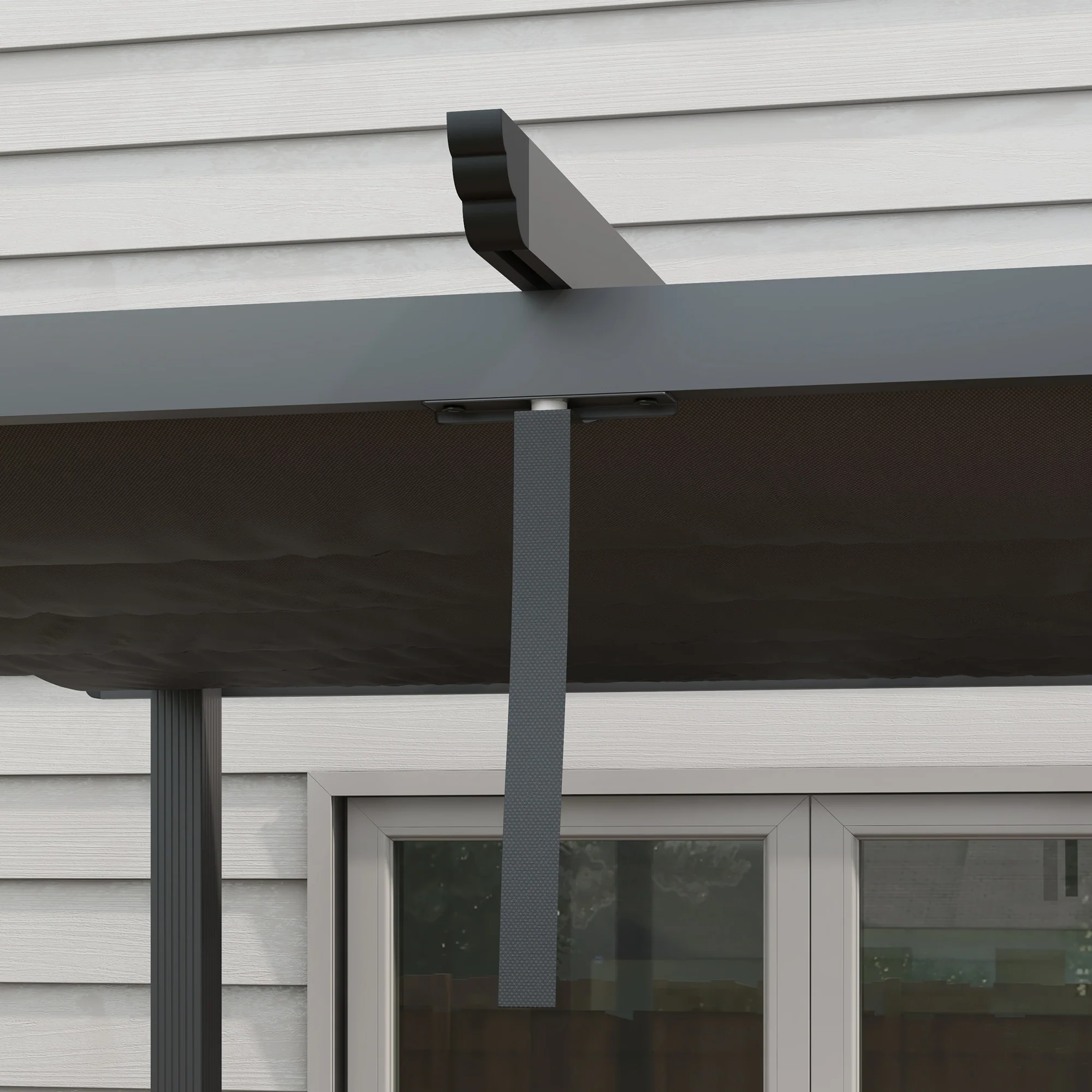 Outsunny Aluminium Pergola with Retractable Roof, Garden Gazebo Canopy - Image 9