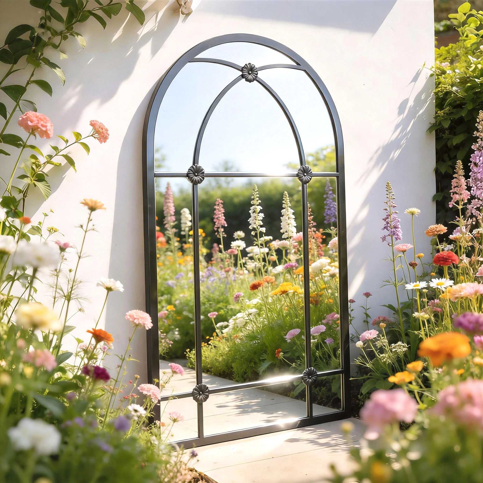 Outsunny Arched Mirror, Decorative Wall Mirrors, Black - Image 9