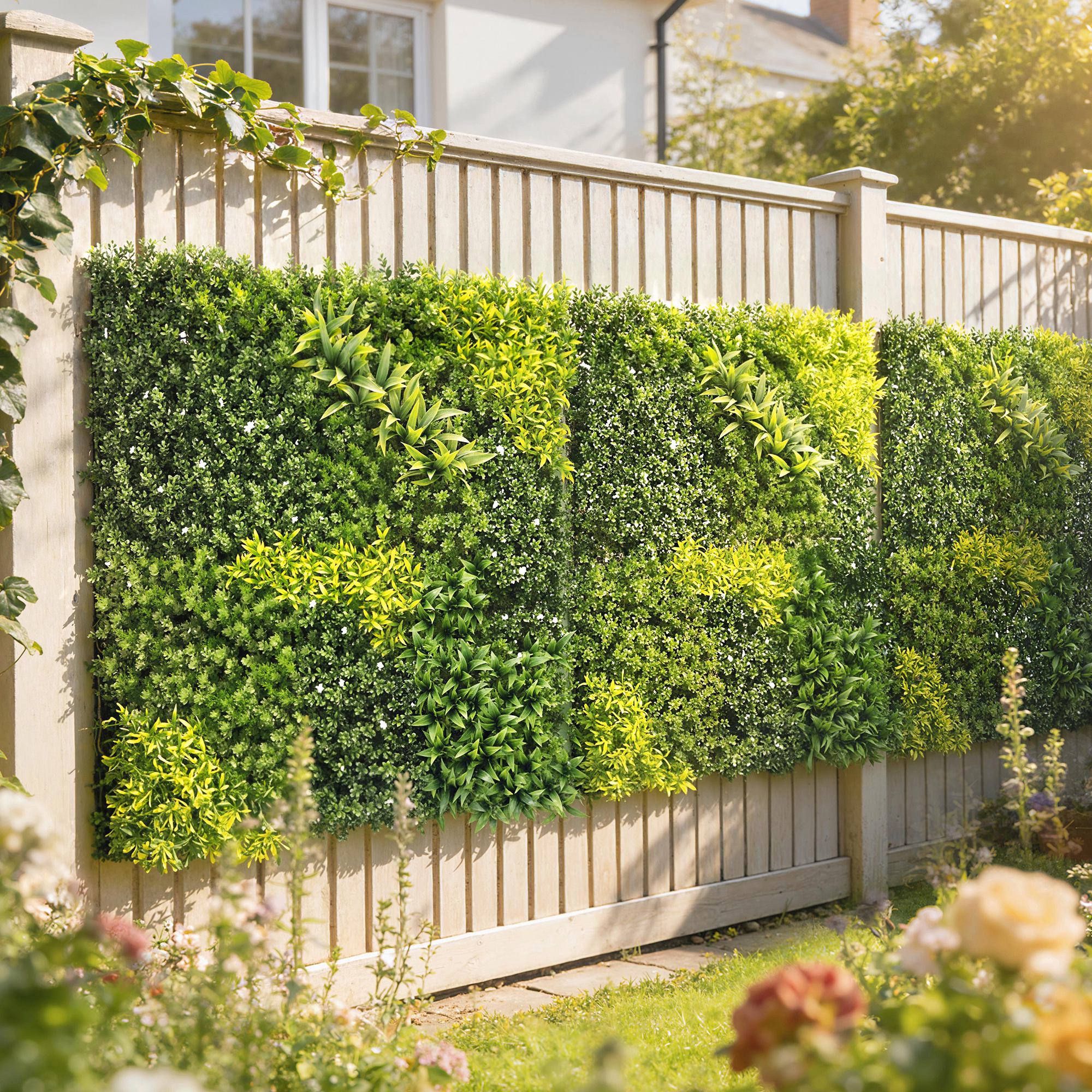 Outsunny Artificial Grass Wall Panel, Greenery Wall, 100x100 cm, Green - Image 2