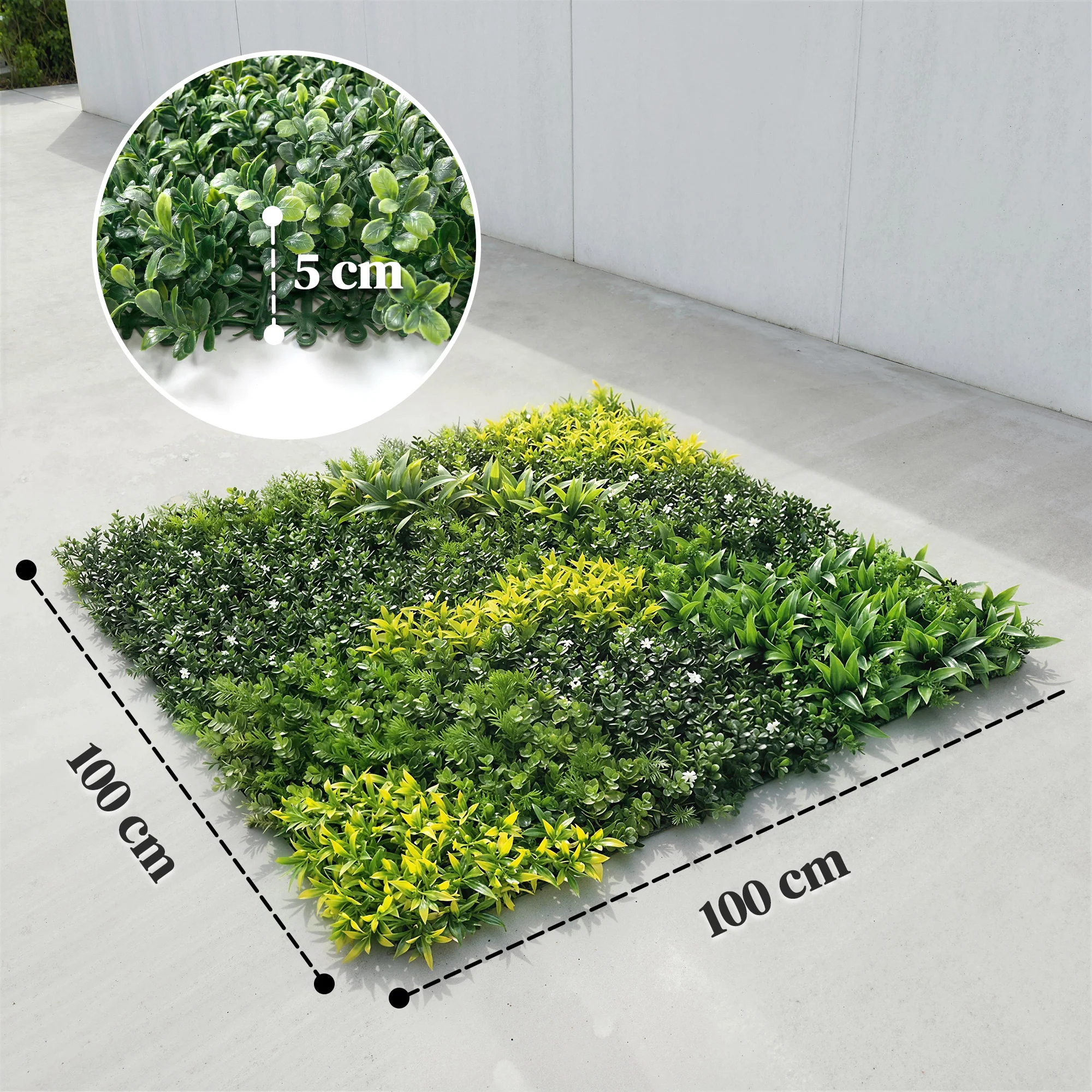 Outsunny Artificial Grass Wall Panel, Greenery Wall, 100x100 cm, Green - Image 3