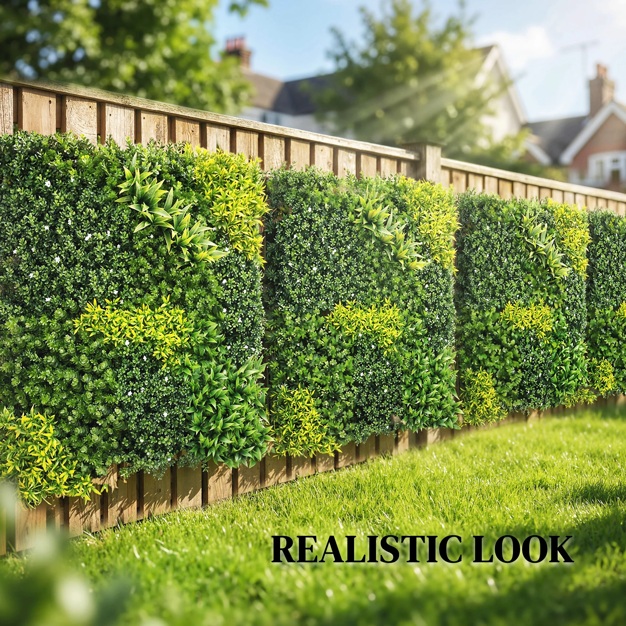 Outsunny Artificial Grass Wall Panel, Greenery Wall, 100x100 cm, Green - Image 4