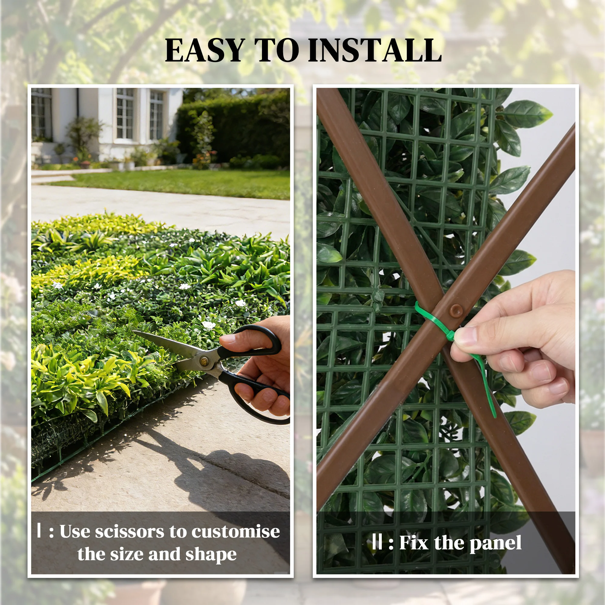 Outsunny Artificial Grass Wall Panel, Greenery Wall, 100x100 cm, Green - Image 6