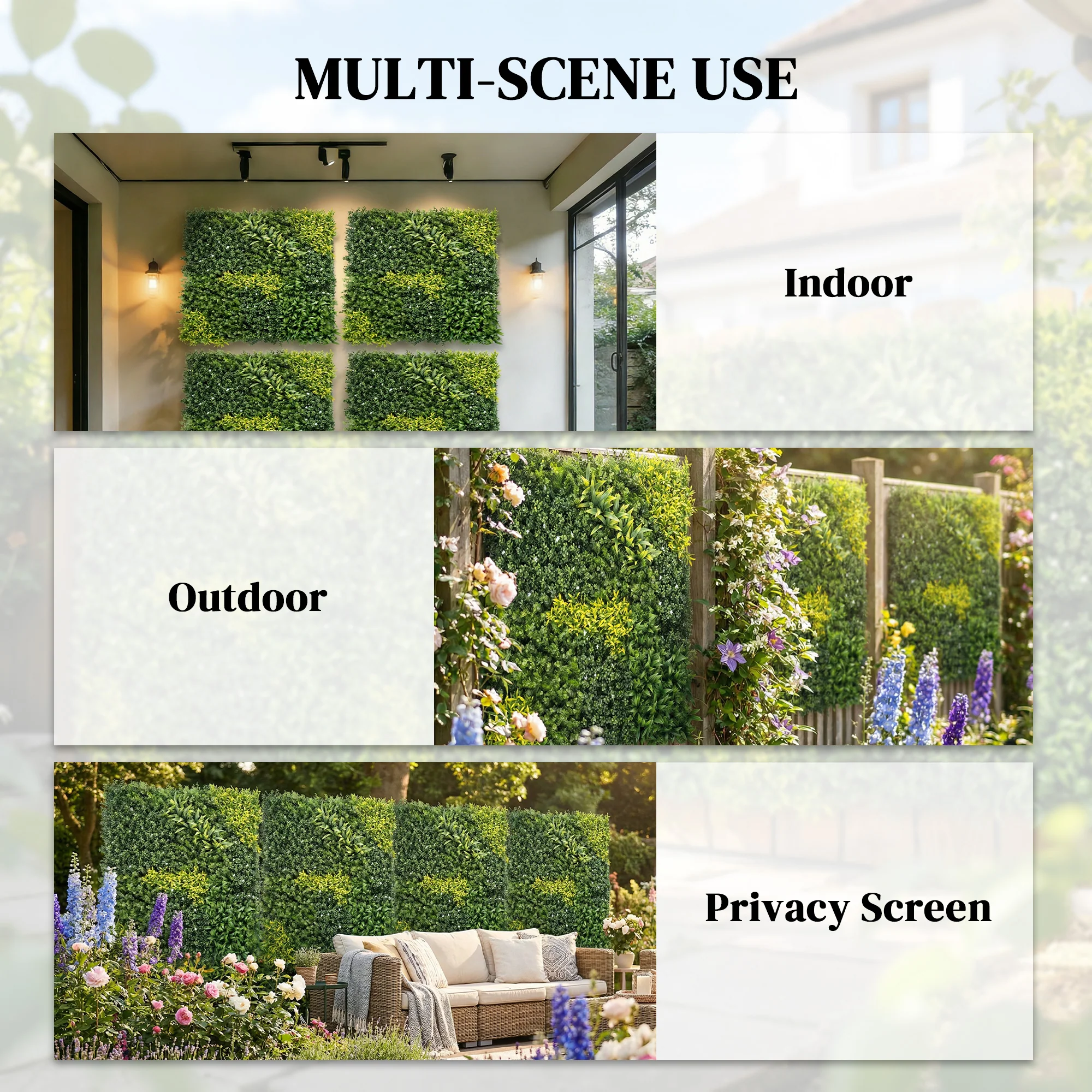 Outsunny Artificial Grass Wall Panel, Greenery Wall, 100x100 cm, Green - Image 7