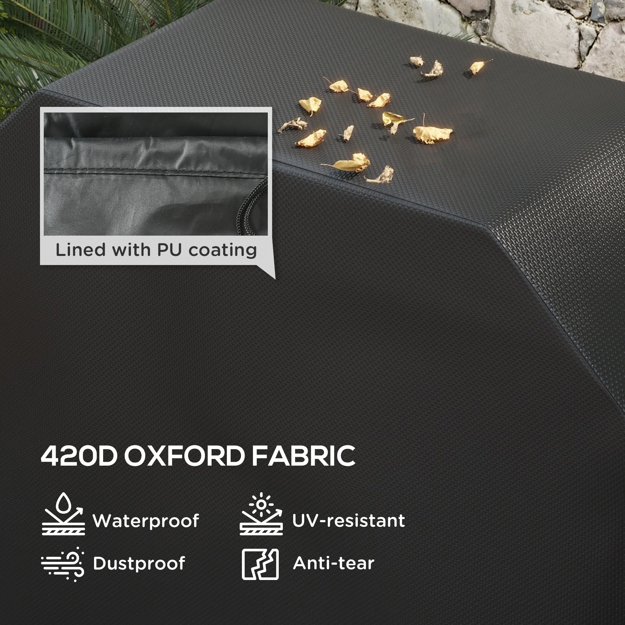 Outsunny Barbecue Covers, Waterproof UV Protection Rip-Proof, 147 x 61 x 120cm - Image 3