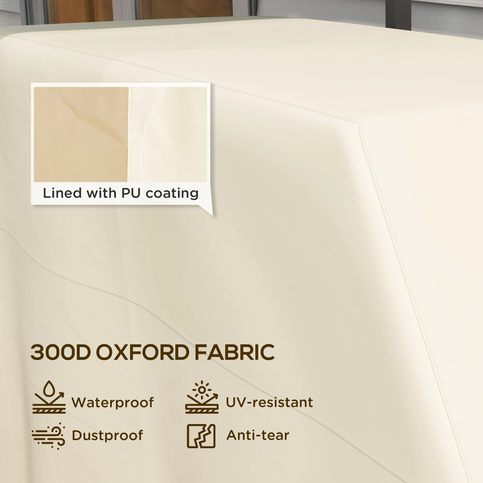 Outsunny Barbecue Covers, Waterproof UV Protection Rip-Proof, 188 x 71 x 125cm - Image 3