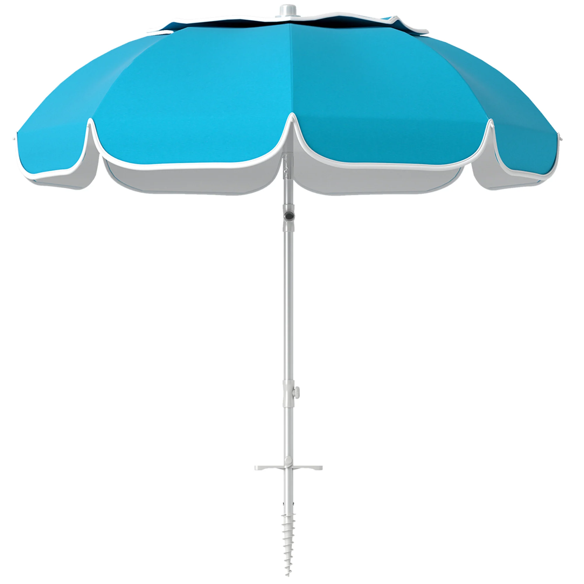 Outsunny Beach Umbrella, Adjustable Height & Tilt Portable Parasol