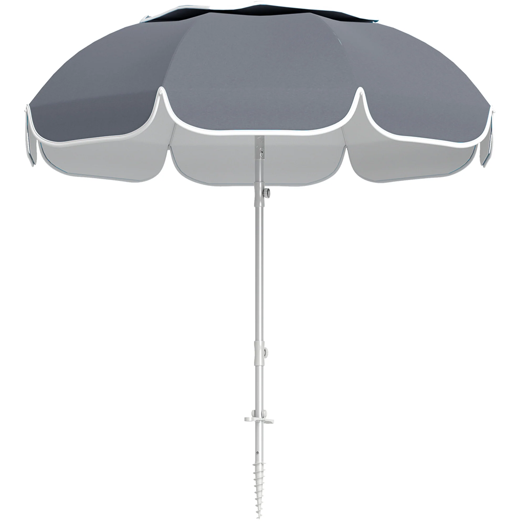 Outsunny Beach Umbrella, Adjustable Height & Tilt Portable Parasol - Image 10