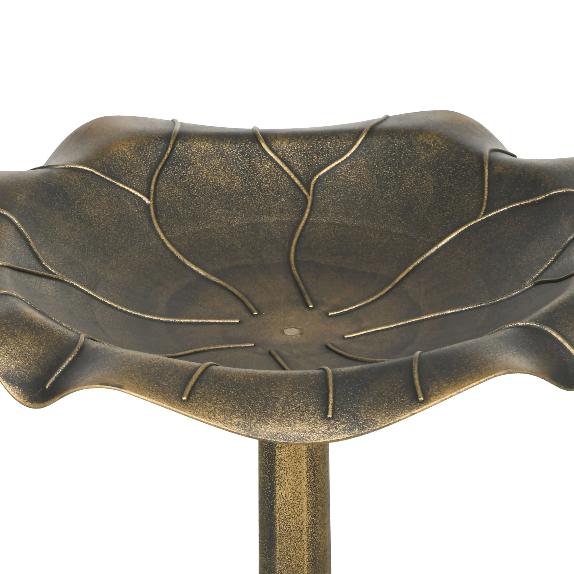Outsunny Bird Bath For Garden, Birdbath With Lotus Leaf Basin, Bronze Tone - Image 8