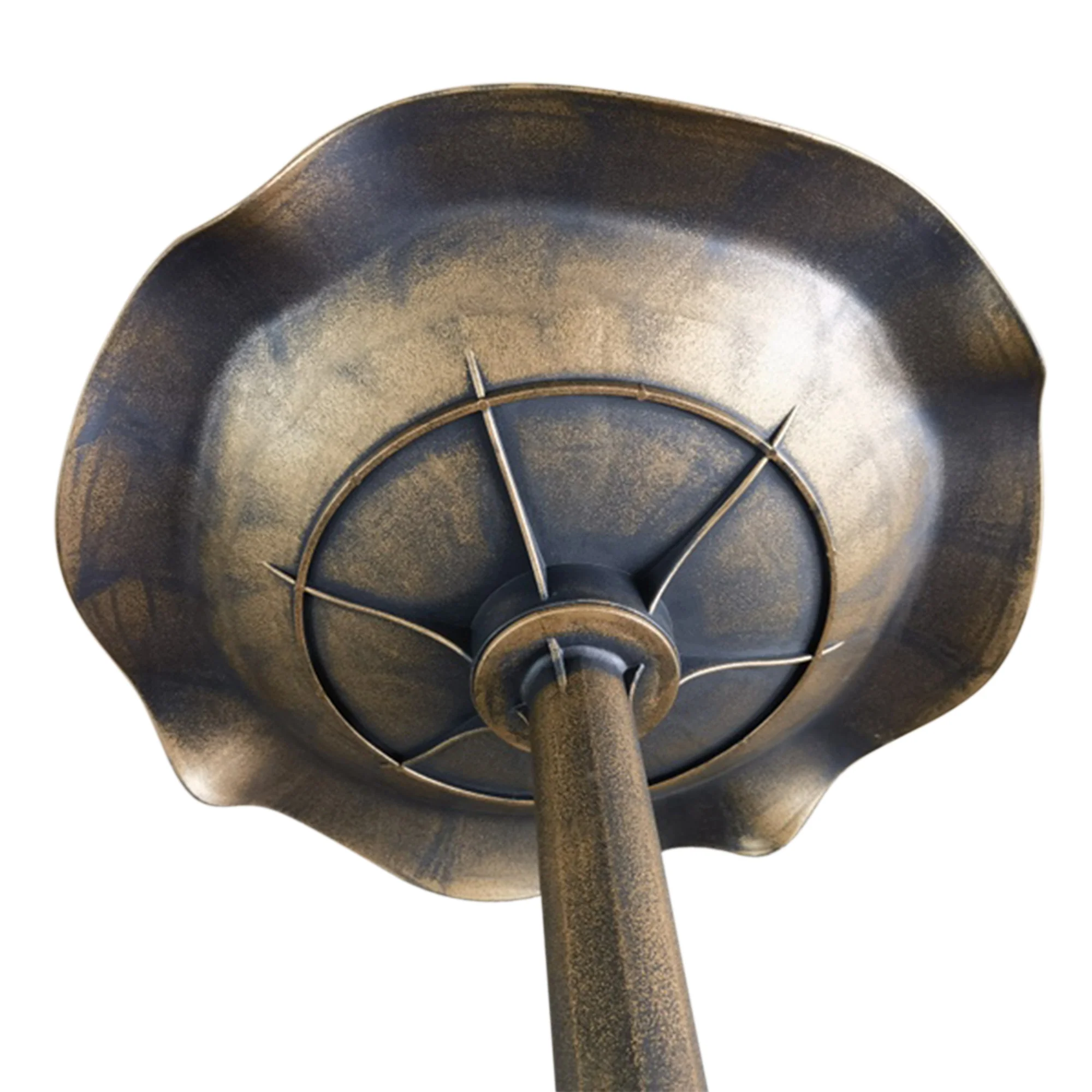 Outsunny Bird Bath For Garden, Birdbath With Lotus Leaf Basin, Bronze Tone - Image 9