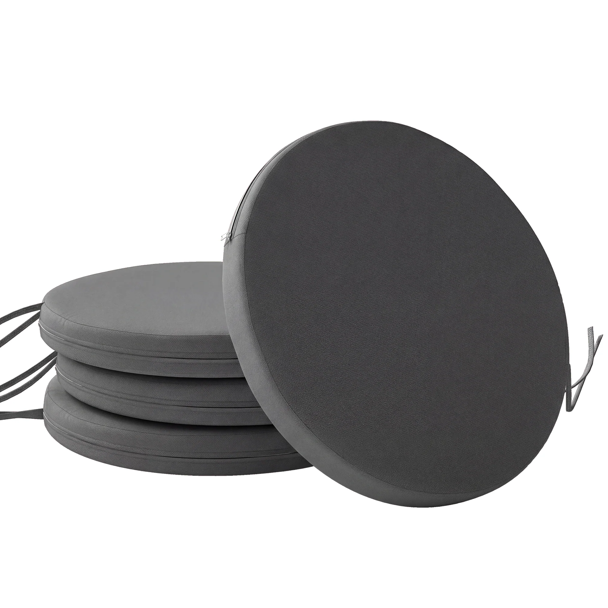Outsunny Bistro Chair Cushions, Chair Pads Set Of 4, Dark Grey