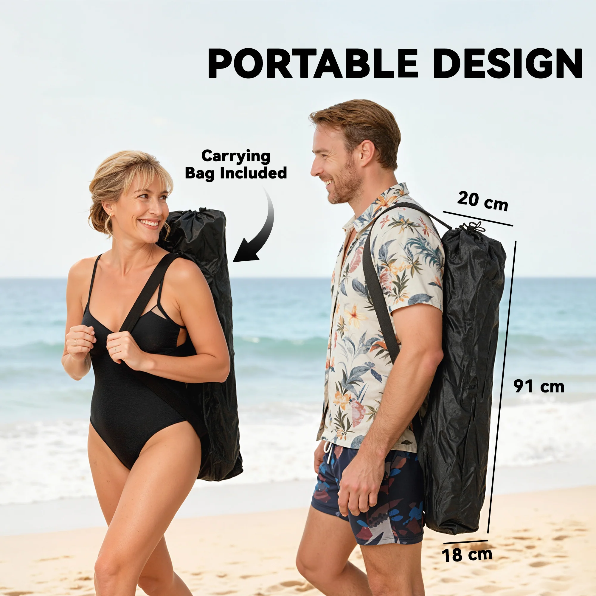 Outsunny Camping Chair Reclining Folding Portable Black - Image 9