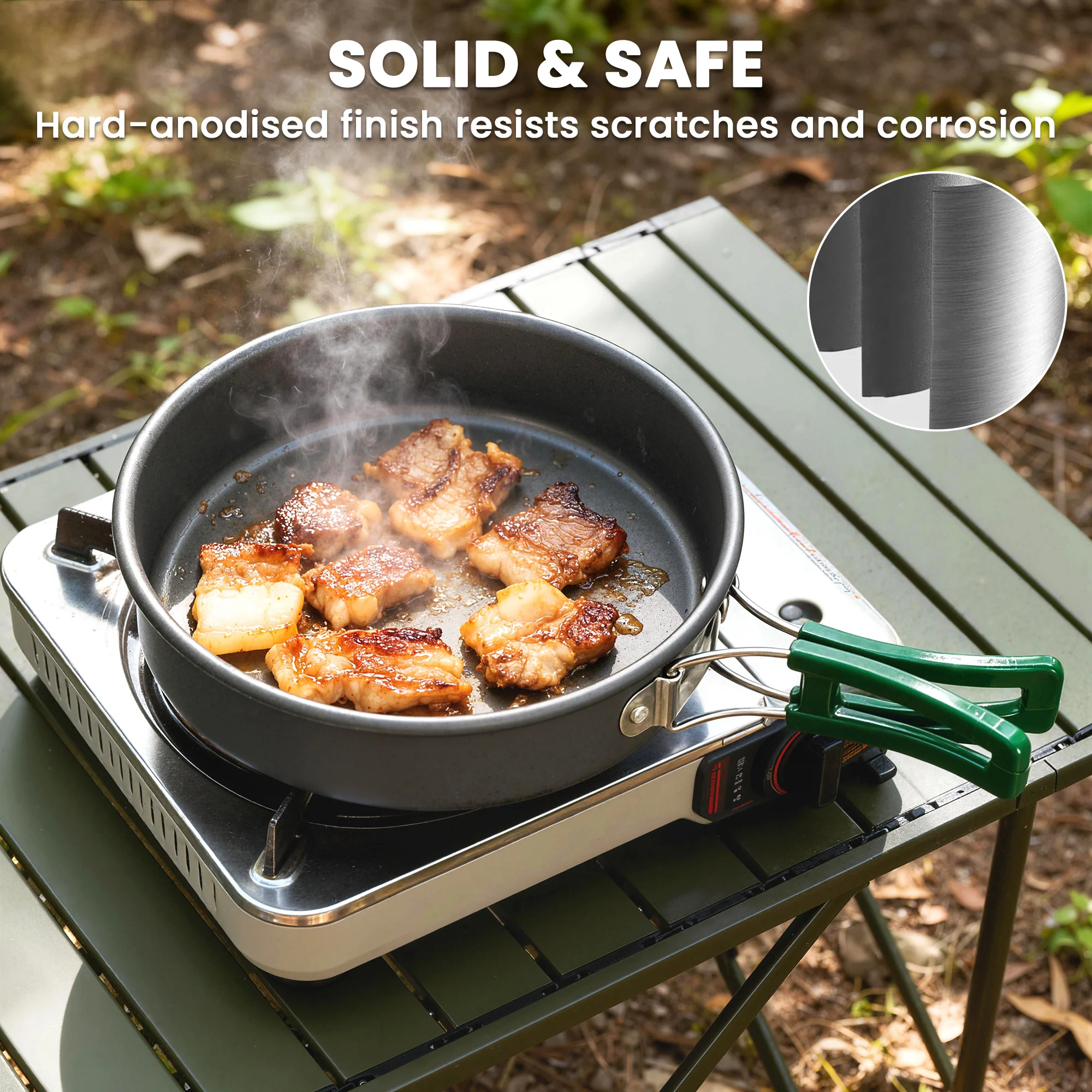 Outsunny Camping Cookware Set, 8-Piece Ultralight Camping Cooking Kit Grey - Image 7