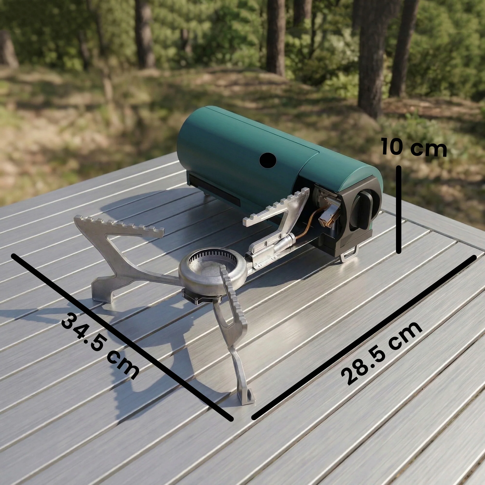 Outsunny Camping Stove With Safety Shut-Off, Piezo Ignition Gas Stove Green - Image 5