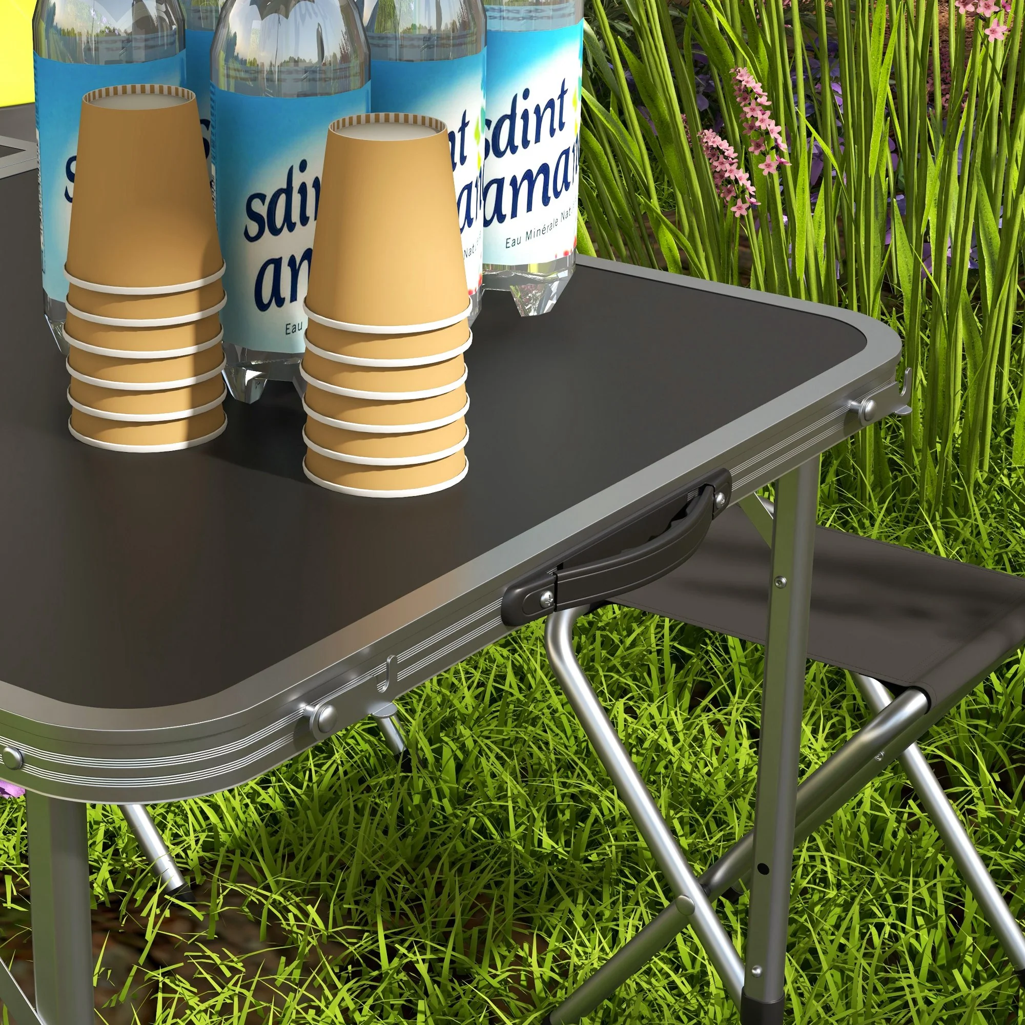 Outsunny Camping Table and Chairs Outdoor Indoor Use for BBQ Picnic Garden - Image 9