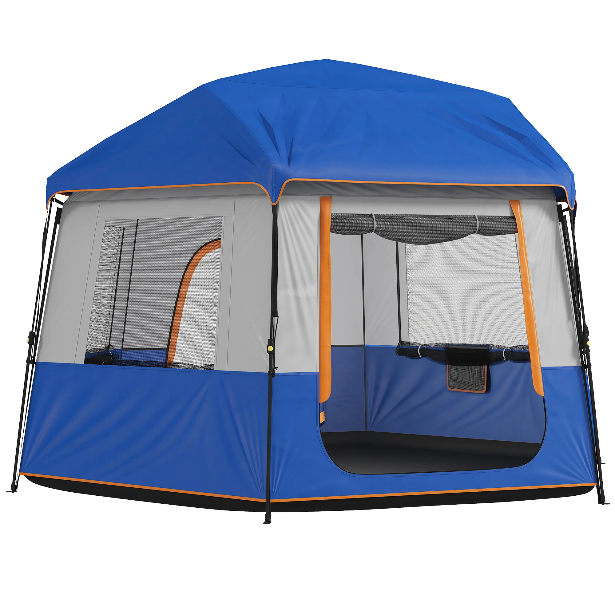 Outsunny Camping Tent 3000mm Waterproof 4-6  Person Blue