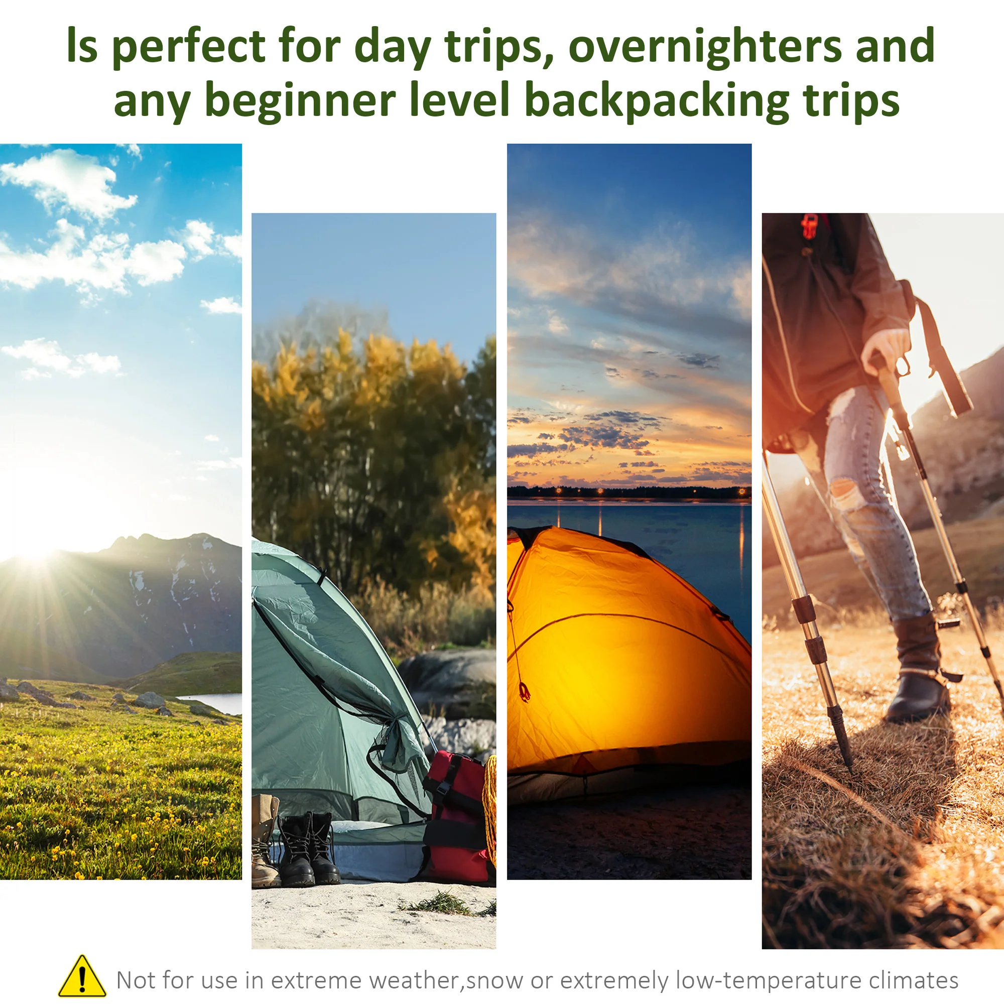 Outsunny Camping Tent, Family Tent 4-8 Person 2 Room, with Large Mesh Windows, Easy Set Up for Backpacking Hiking Outdoor, Green - Image 3