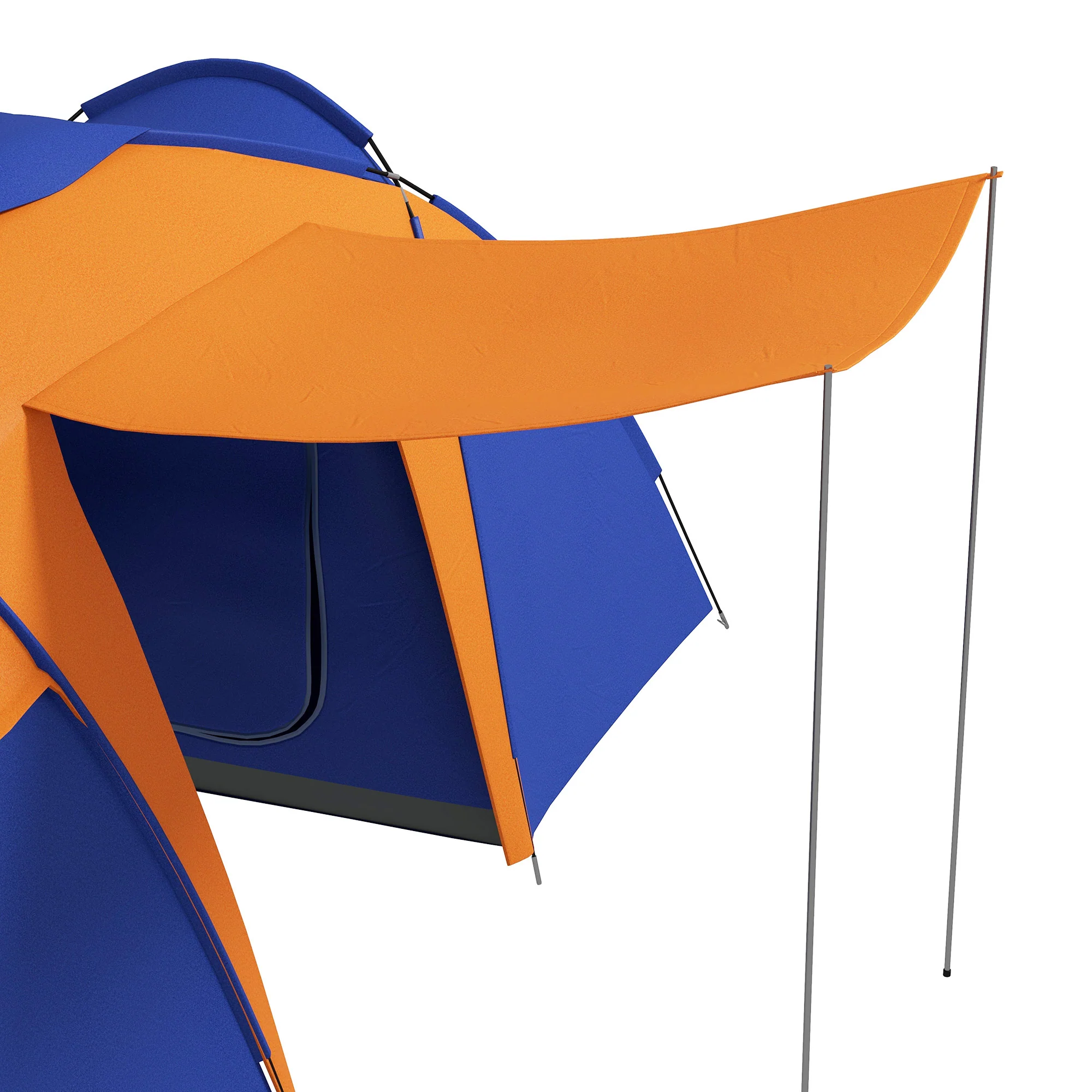 Outsunny Camping Tent with 2 Bedroom, Living Area and Awning for 4-6 Person - Image 8