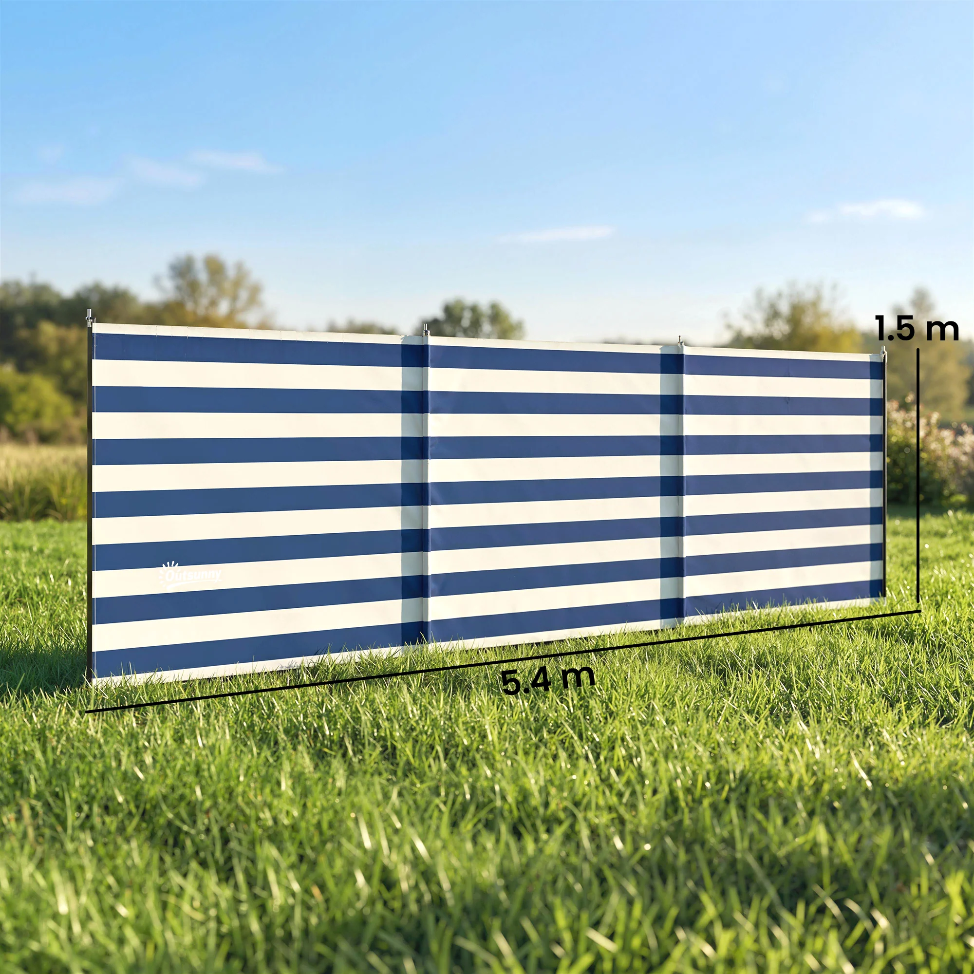 Outsunny Camping Windbreak Portable Wind Blocker Privacy Wall, 540cm x 150cm - Image 5