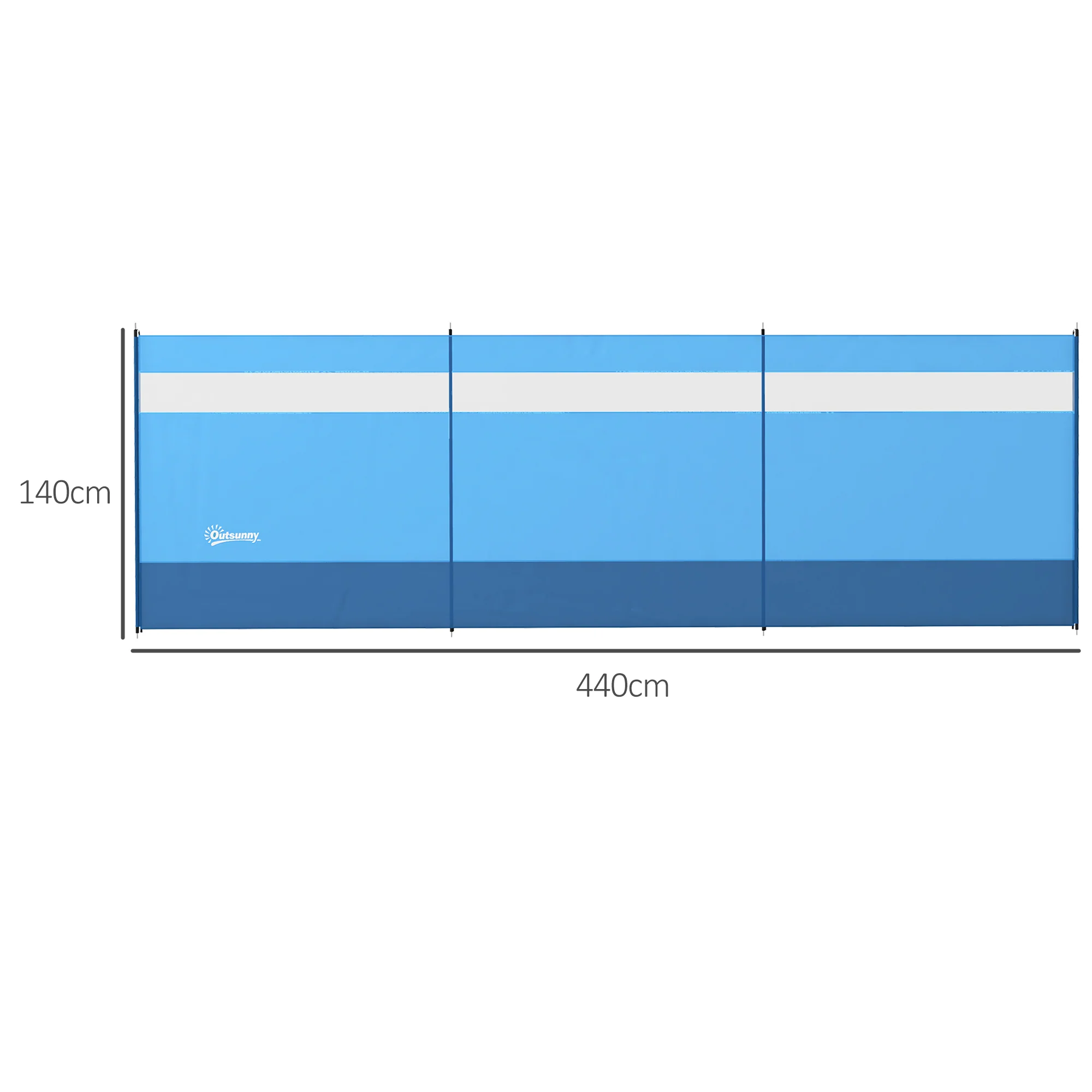 Outsunny Camping Windbreaks with Clear Windows and Carry Bag, 440 x 140cm - Image 5