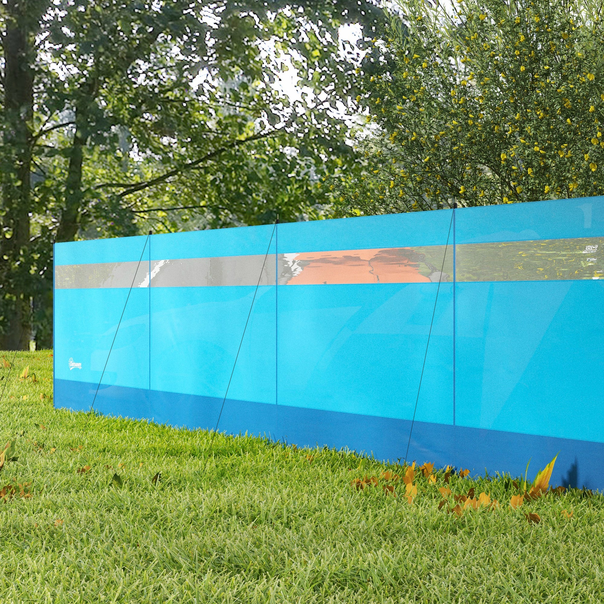 Outsunny Camping Windbreaks with Clear Windows and Carry Bag, 725 x 140cm - Image 8