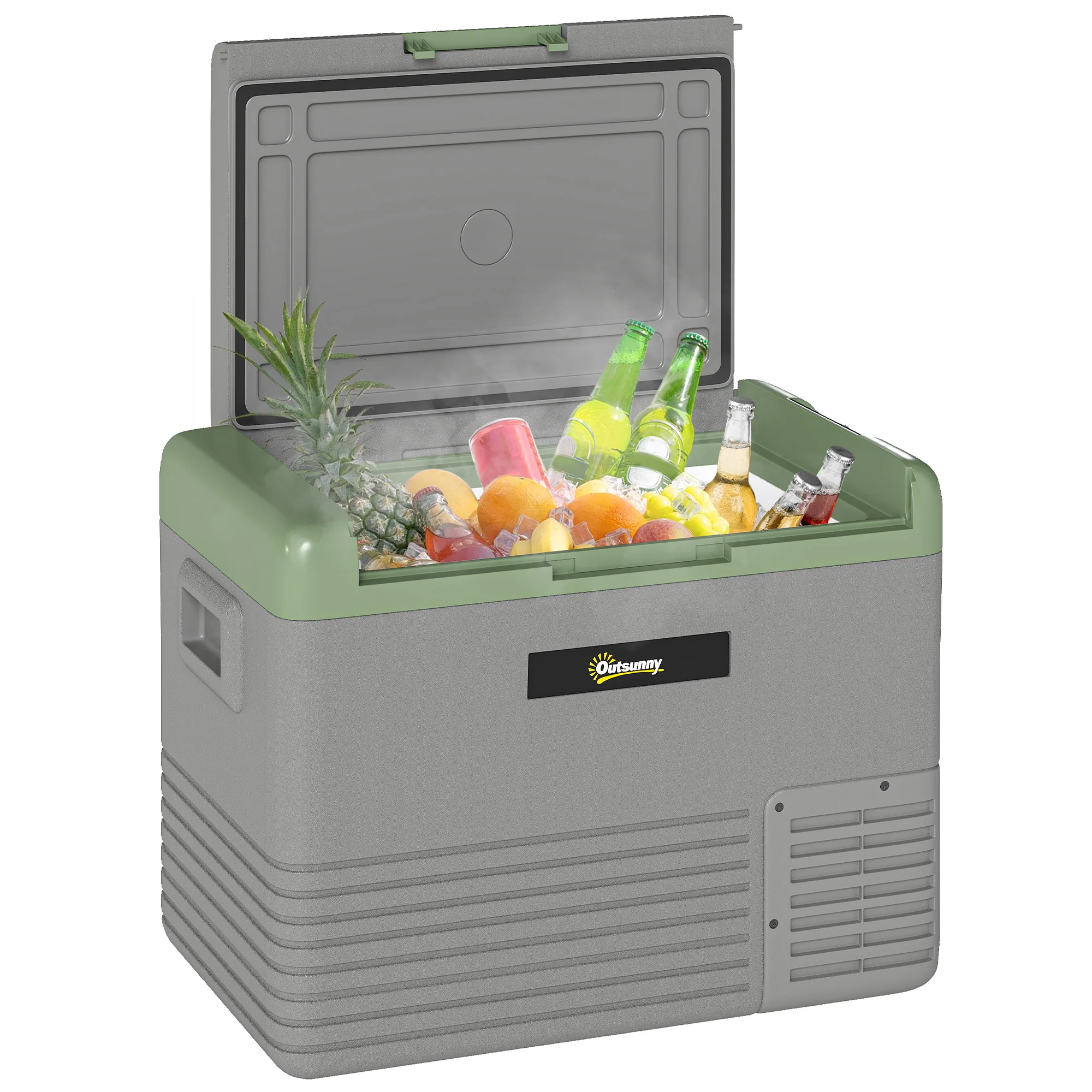 Outsunny Car Refrigerator 12V Portable Freezer For Camping, Light Green - Image 10