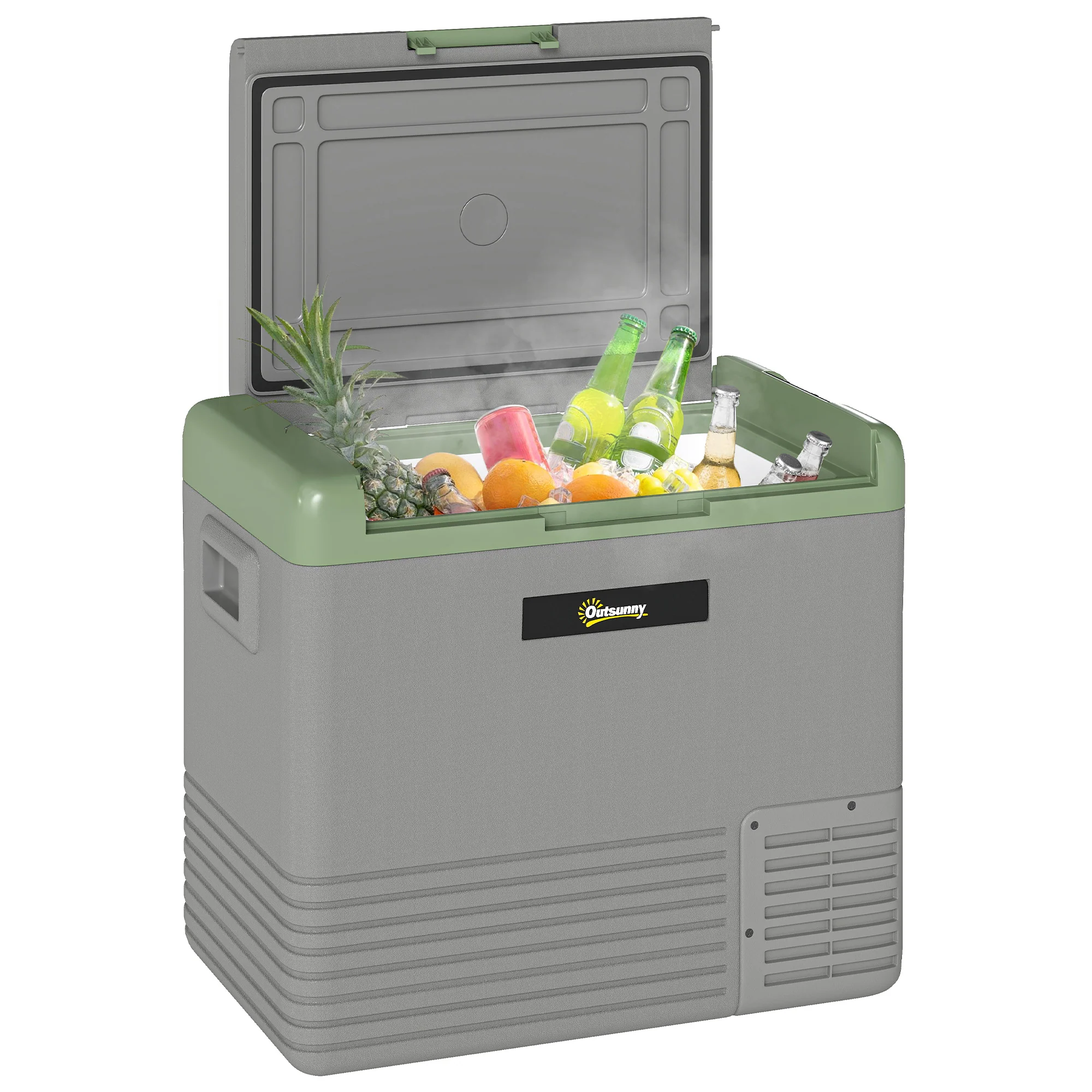 Outsunny Car Refrigerator 12V Portable Freezer For Camping, Light Green - Image 19