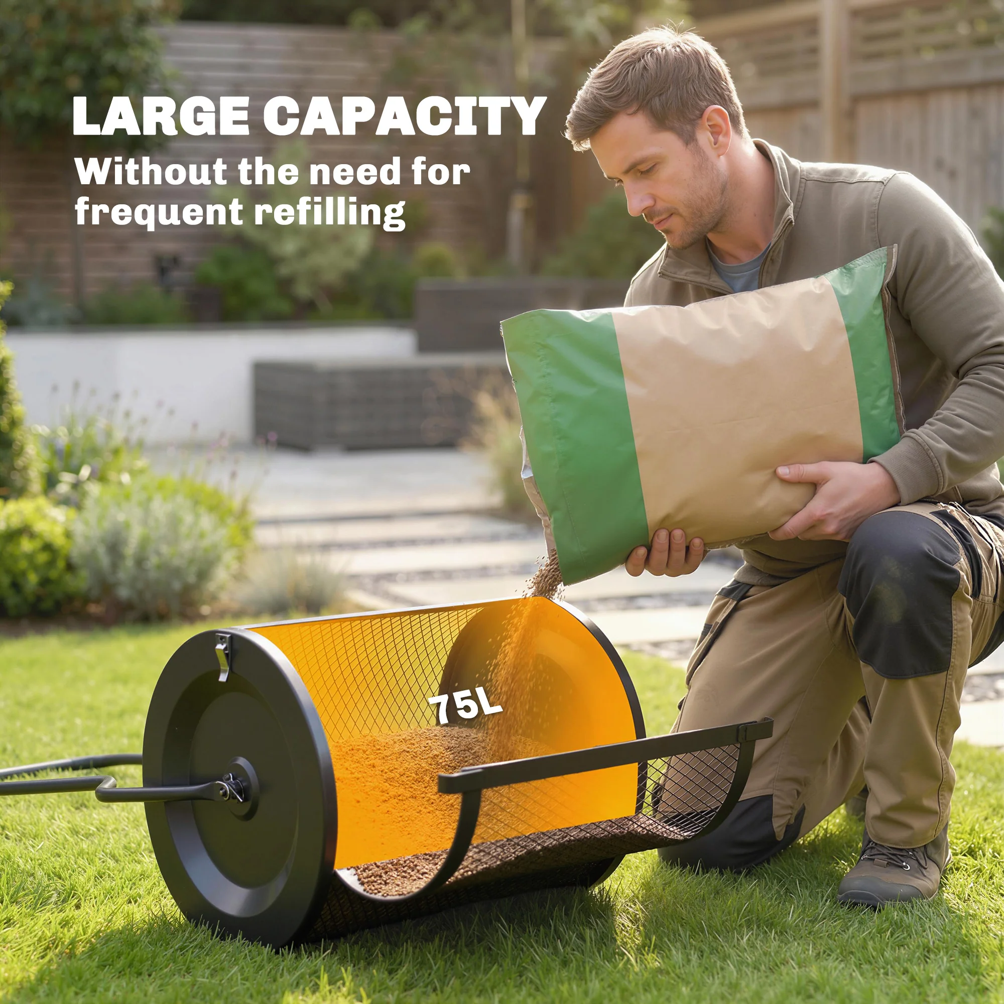Outsunny Compost Spreader, 20" Peat Moss Spreader - Image 4