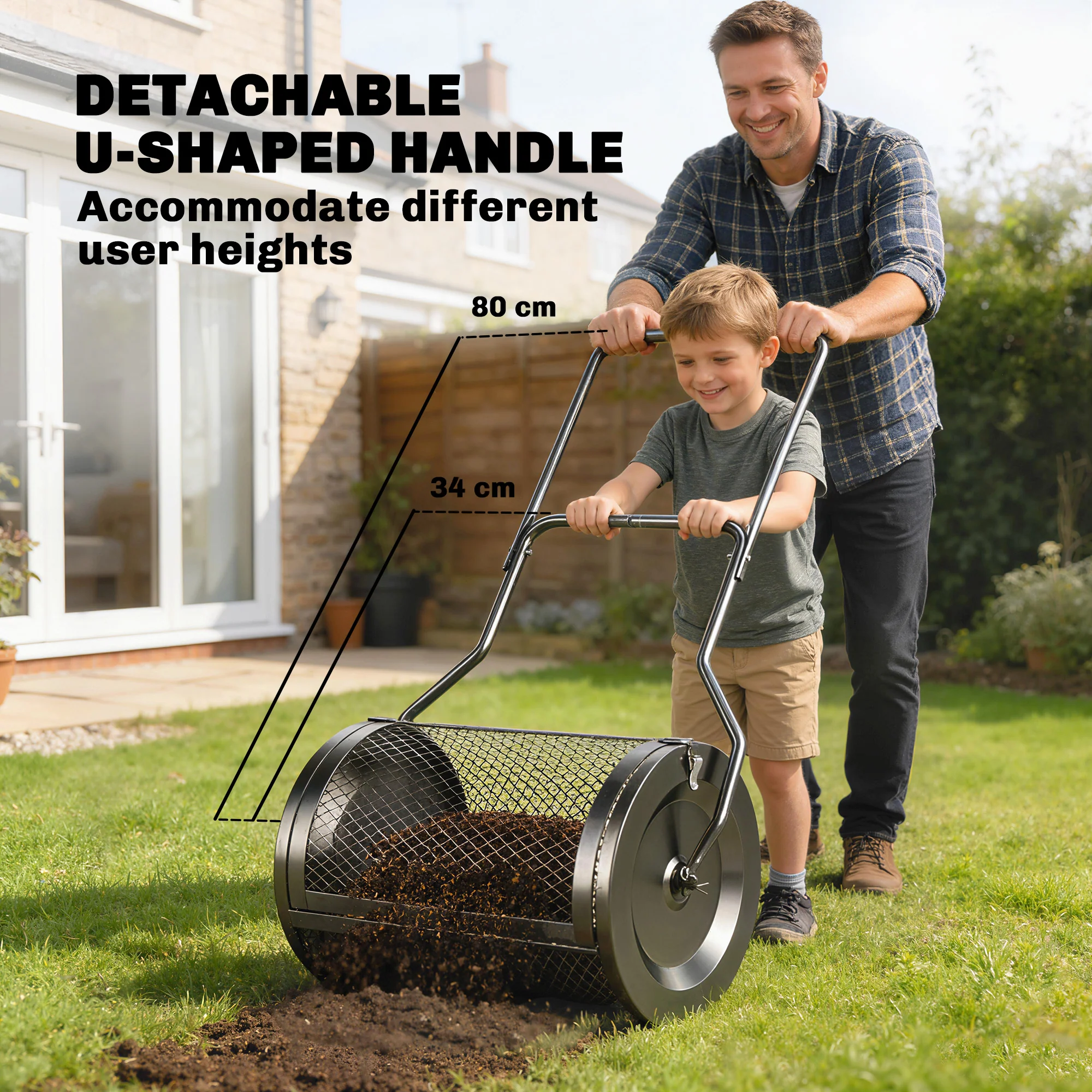 Outsunny Compost Spreader, 20" Peat Moss Spreader - Image 6