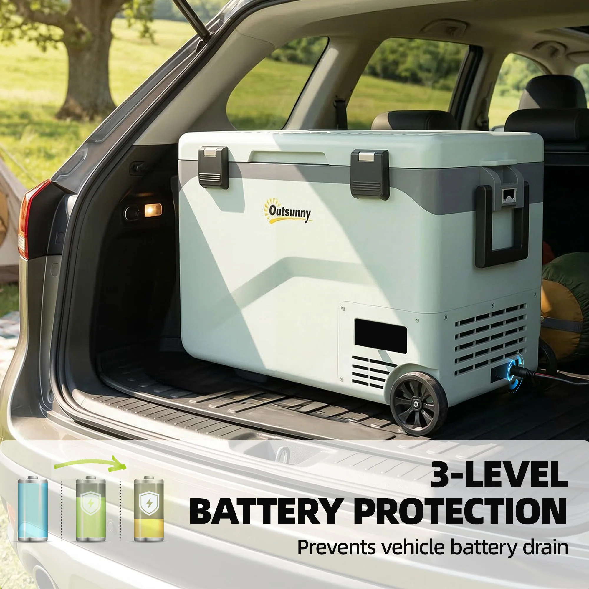 Outsunny Compressor Car Fridge Freezer, Camping Refrigerator W/ App Control - Image 6