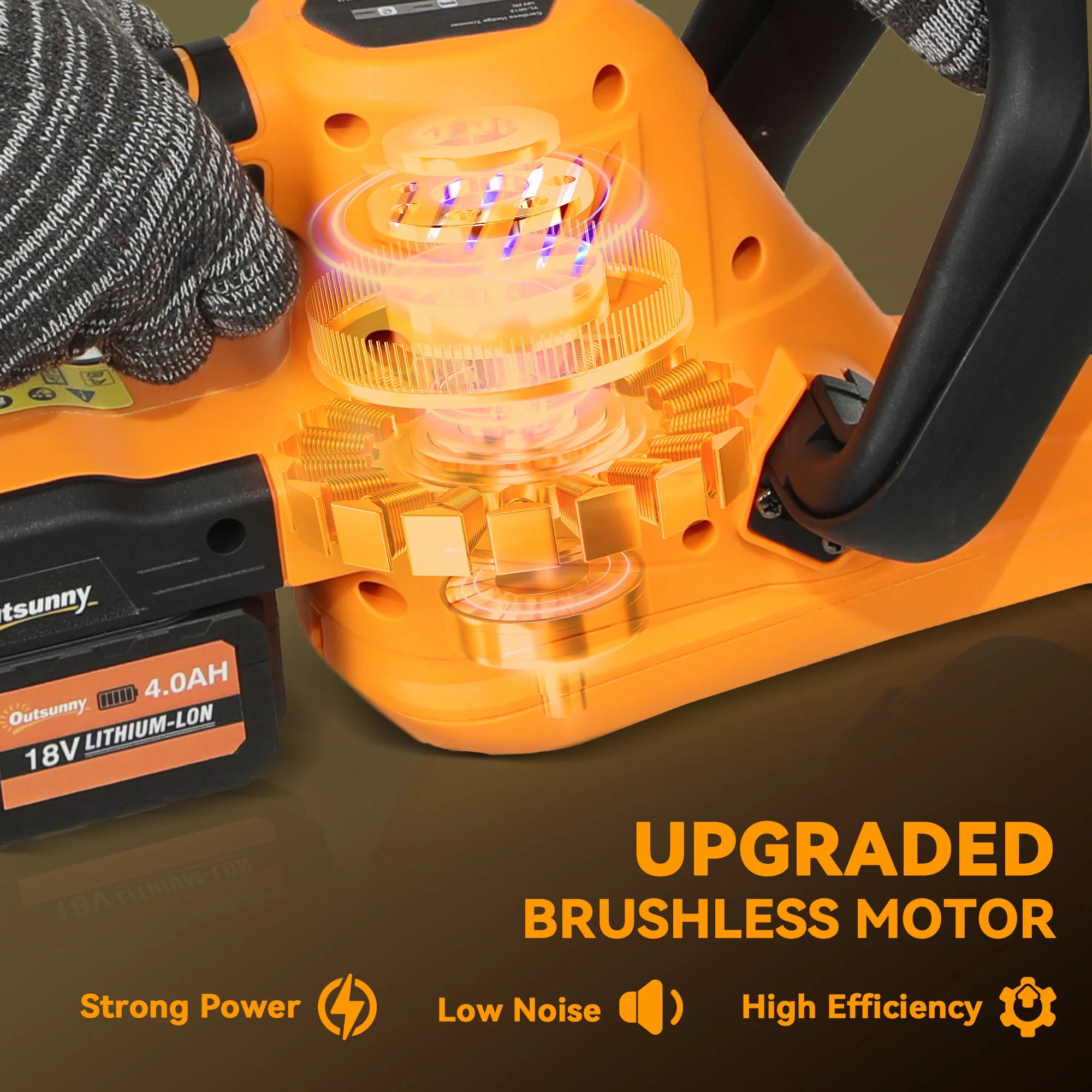 Outsunny Cordless Hedge Trimmer With 51cm Blade, Brushless Motor - Image 12