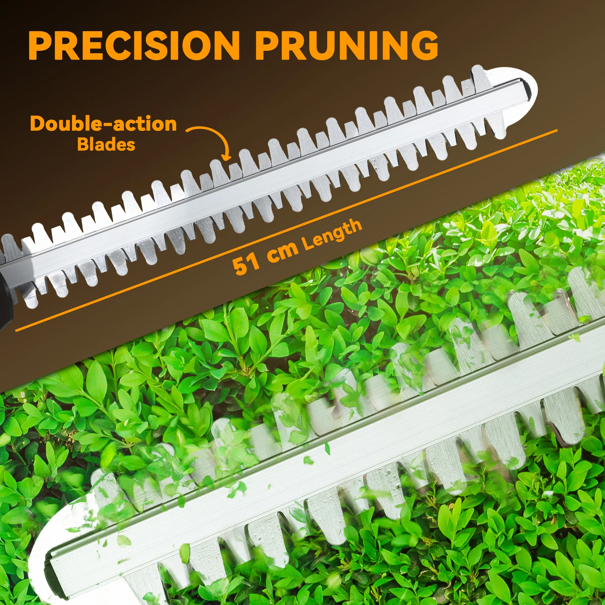 Outsunny Cordless Hedge Trimmer With 51cm Blade, Brushless Motor - Image 15