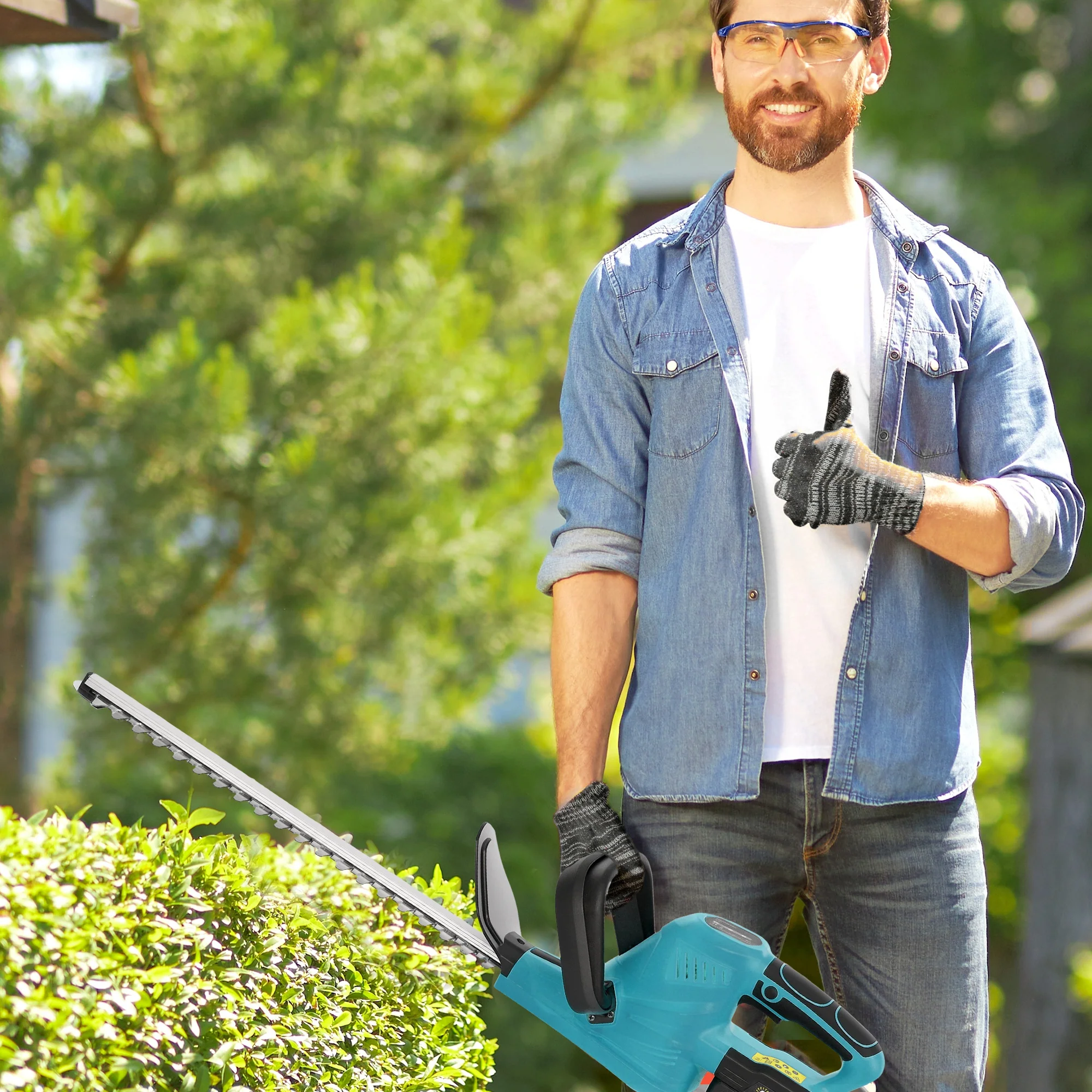 Outsunny Cordless Hedge Trimmer With 51cm Blade, Brushless Motor - Image 9