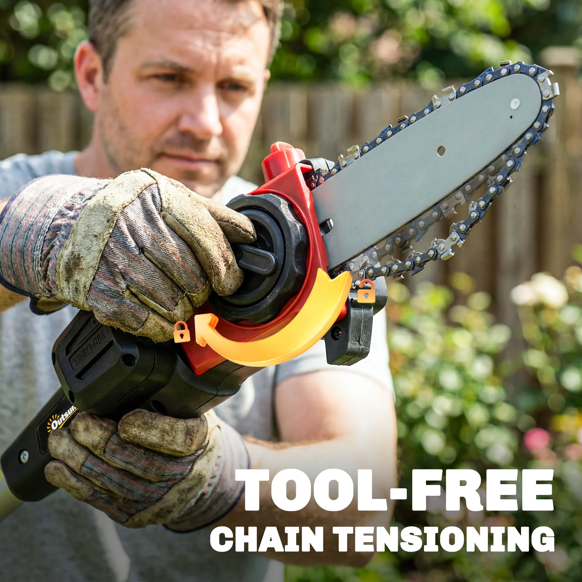 Outsunny Cordless Pole Chainsaw, 1.94m/2.56m Electric Chainsaw - Image 7