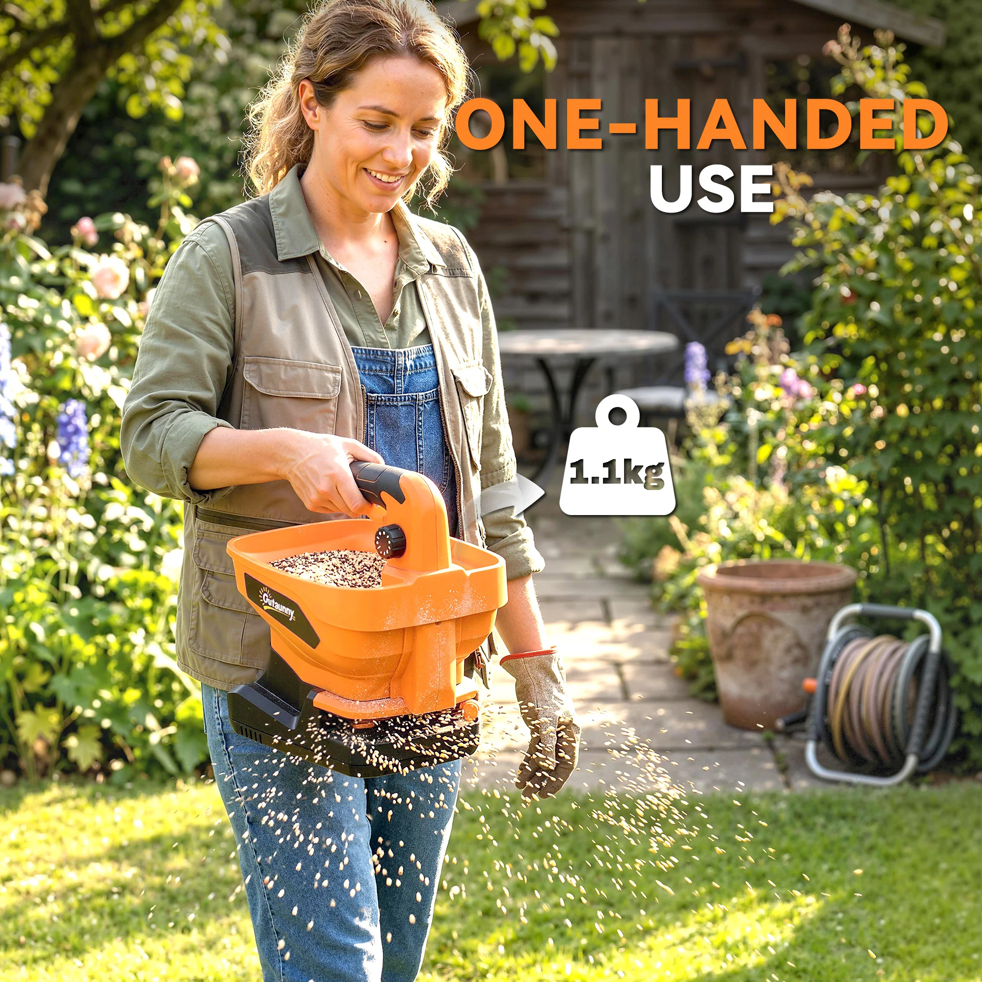 Outsunny Cordless Spreader, 3.3L Handheld Seed Spreader - Image 9