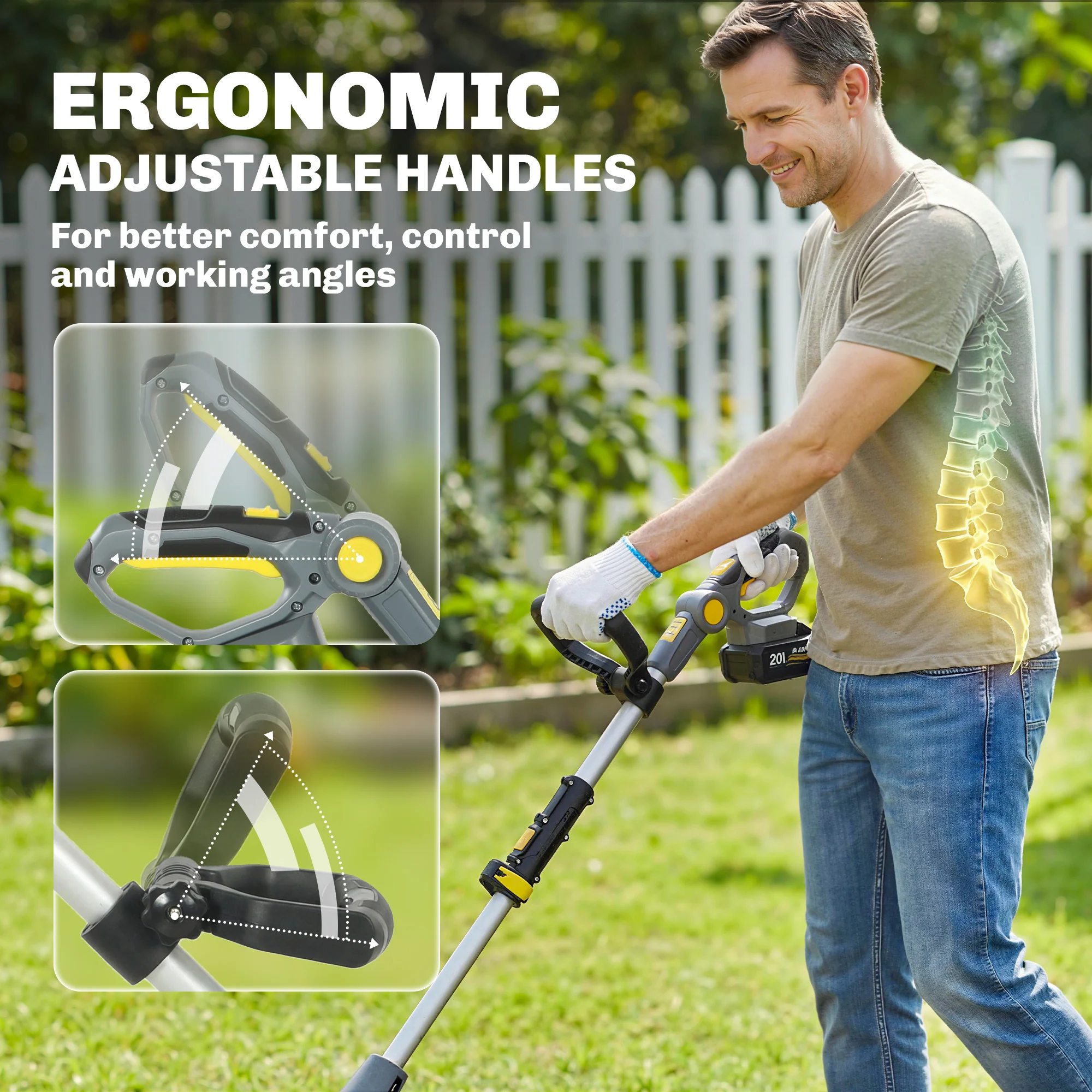 Outsunny Cordless Tiller, 18V Garden Rotavator with 2 x 4Ah Batteries - Image 8