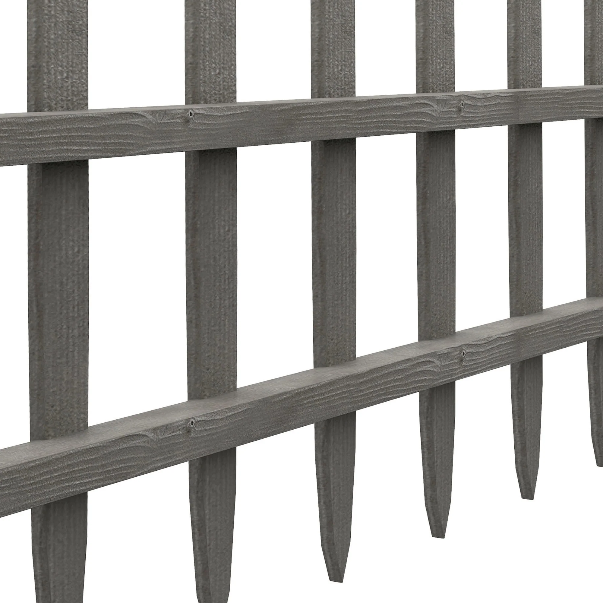 Outsunny Decorative Garden Fencing, Wooden Landscape Edging, Grey - Image 8