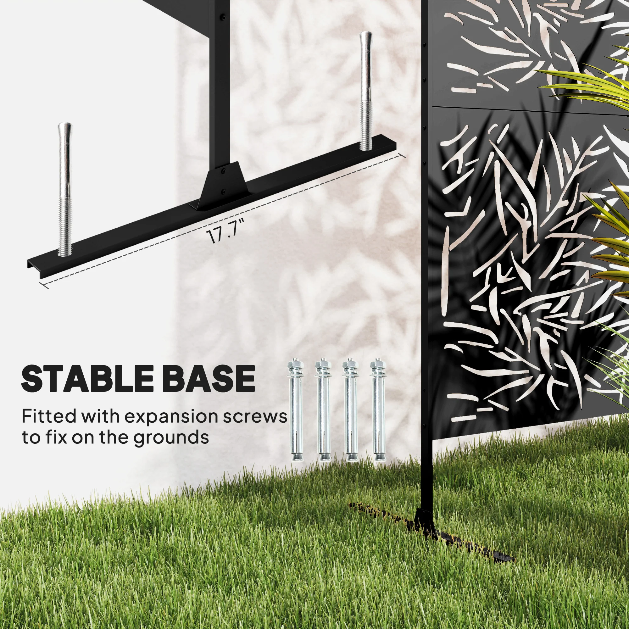 Outsunny Decorative Outdoor Divider Privacy Panel with Stand, Rhombus - Image 13