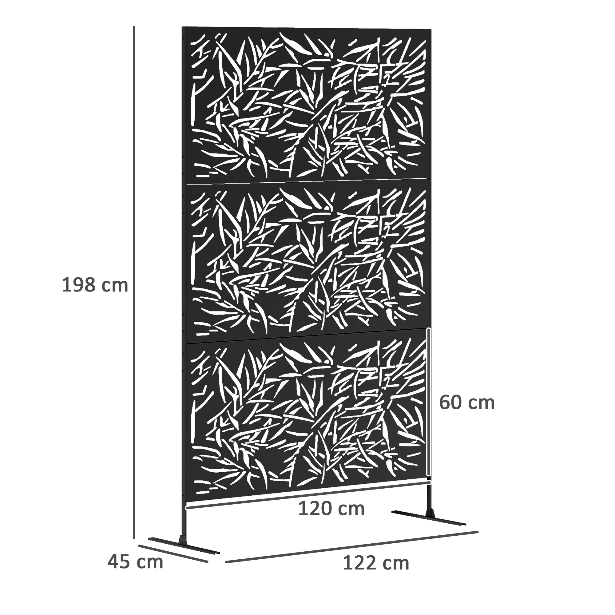 Outsunny Decorative Outdoor Divider Privacy Panel with Stand, Rhombus - Image 14